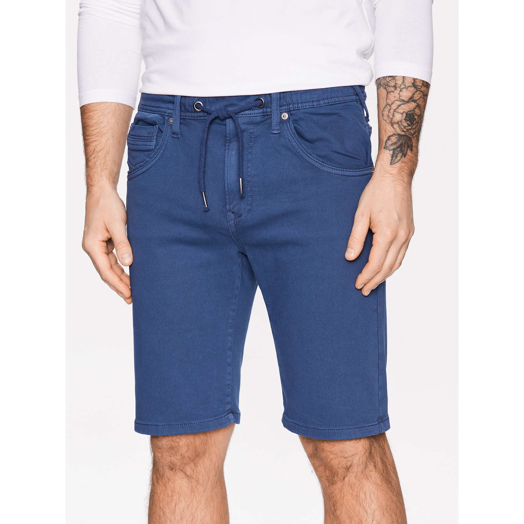 Pepe Jeans Bavlnené šortky Jagger Short PM800920 Modrá Slim Fit - Pepit.sk