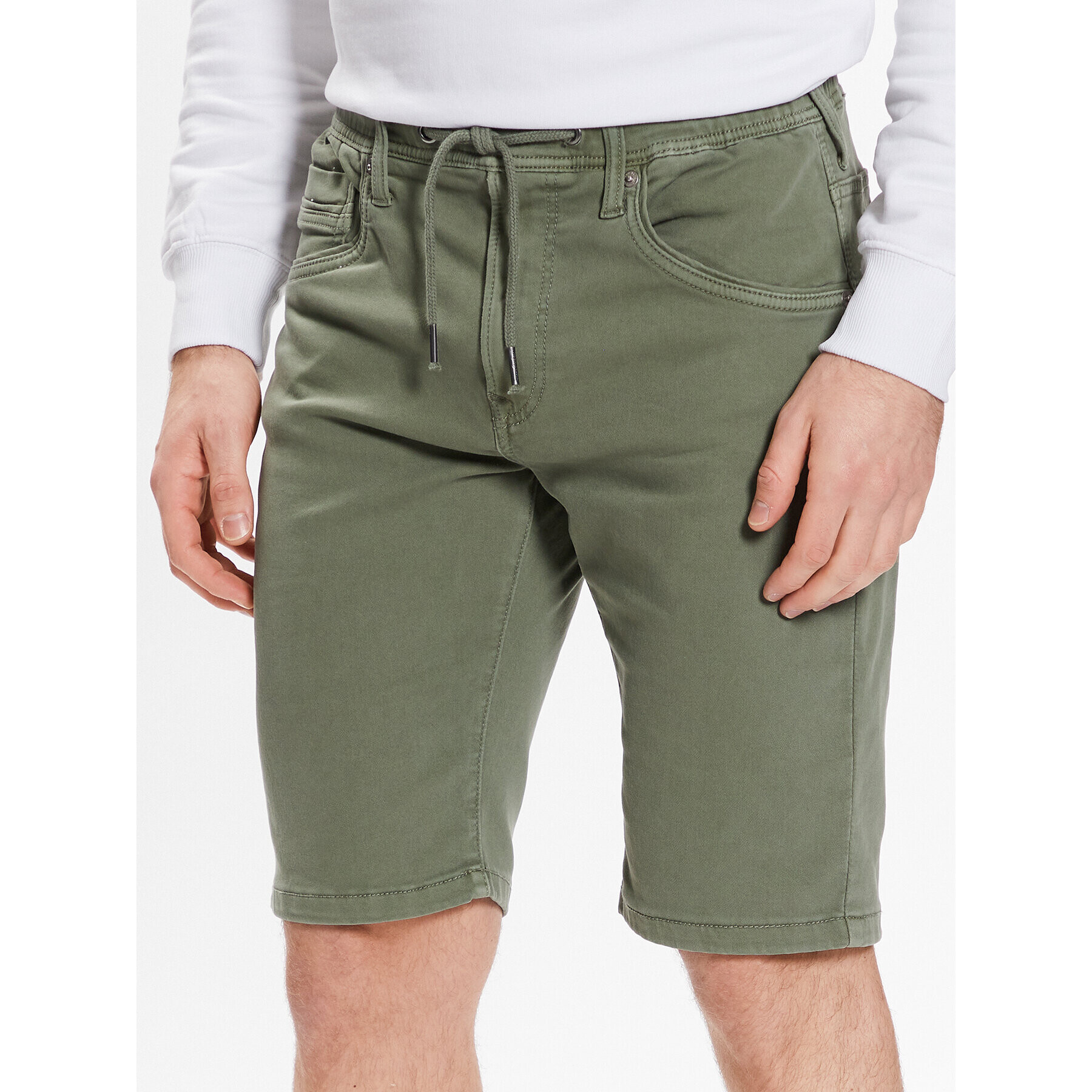 Pepe Jeans Bavlnené šortky Jagger Short PM800920 Zelená Slim Fit - Pepit.sk