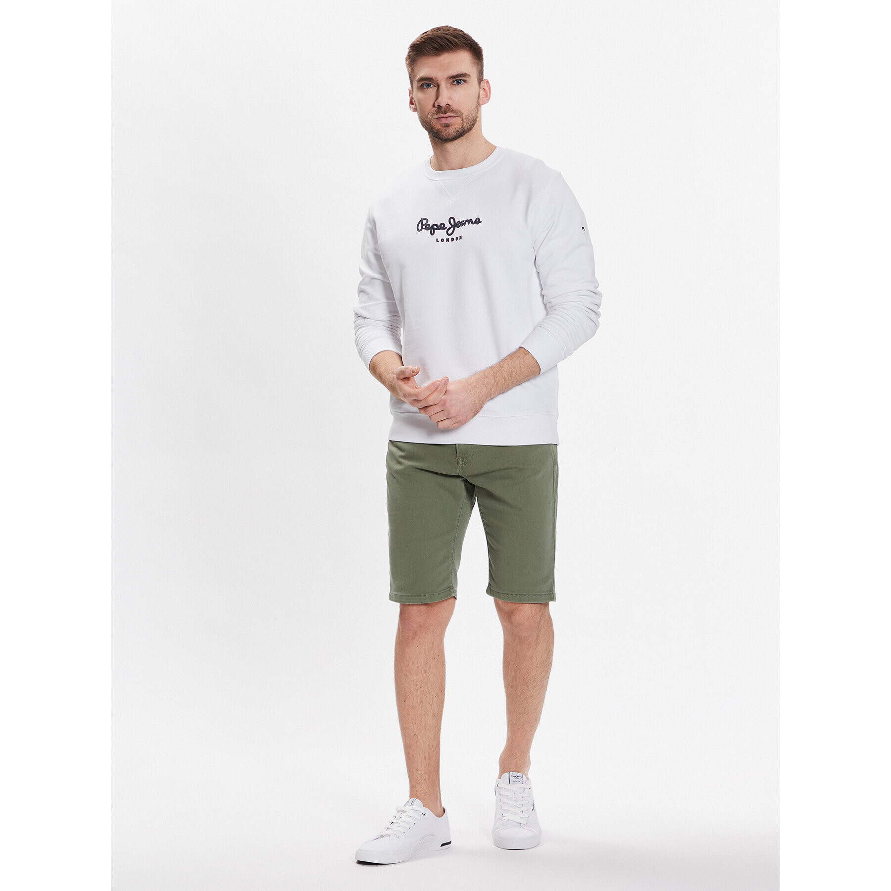 Pepe Jeans Bavlnené šortky Jagger Short PM800920 Zelená Slim Fit - Pepit.sk