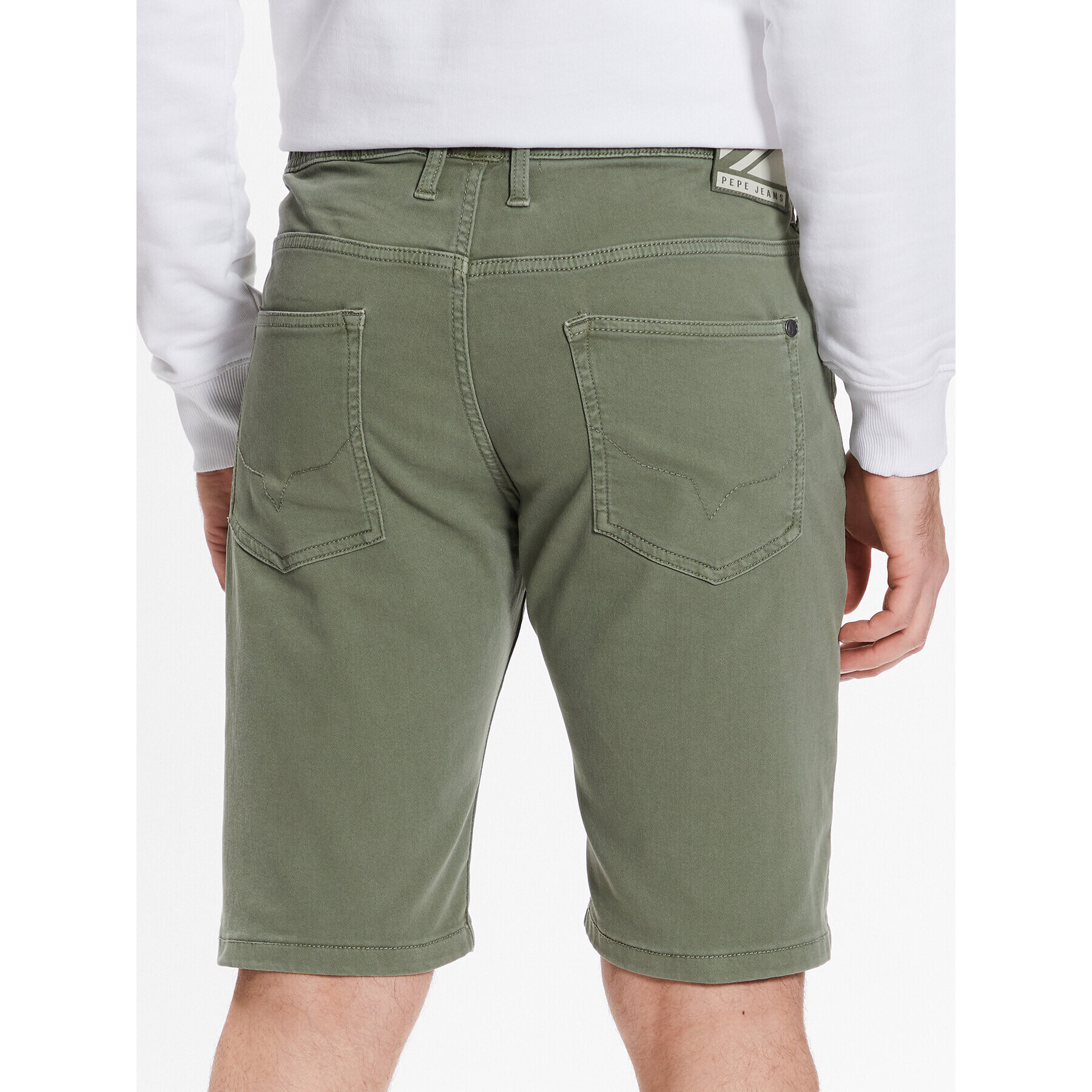 Pepe Jeans Bavlnené šortky Jagger Short PM800920 Zelená Slim Fit - Pepit.sk