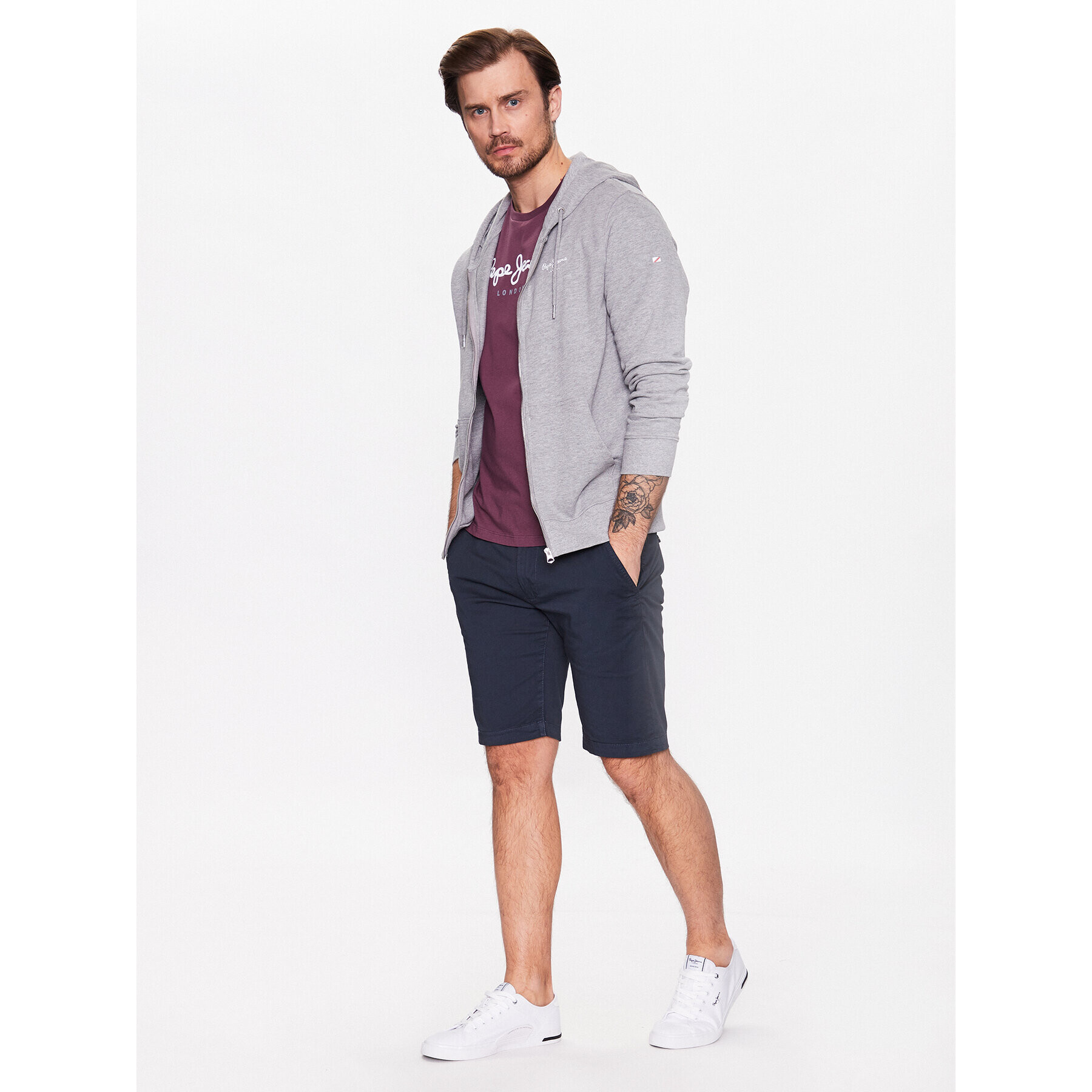 Pepe Jeans Bavlnené šortky Mc Queen Short PM800938C75 Tmavomodrá Regular Fit - Pepit.sk