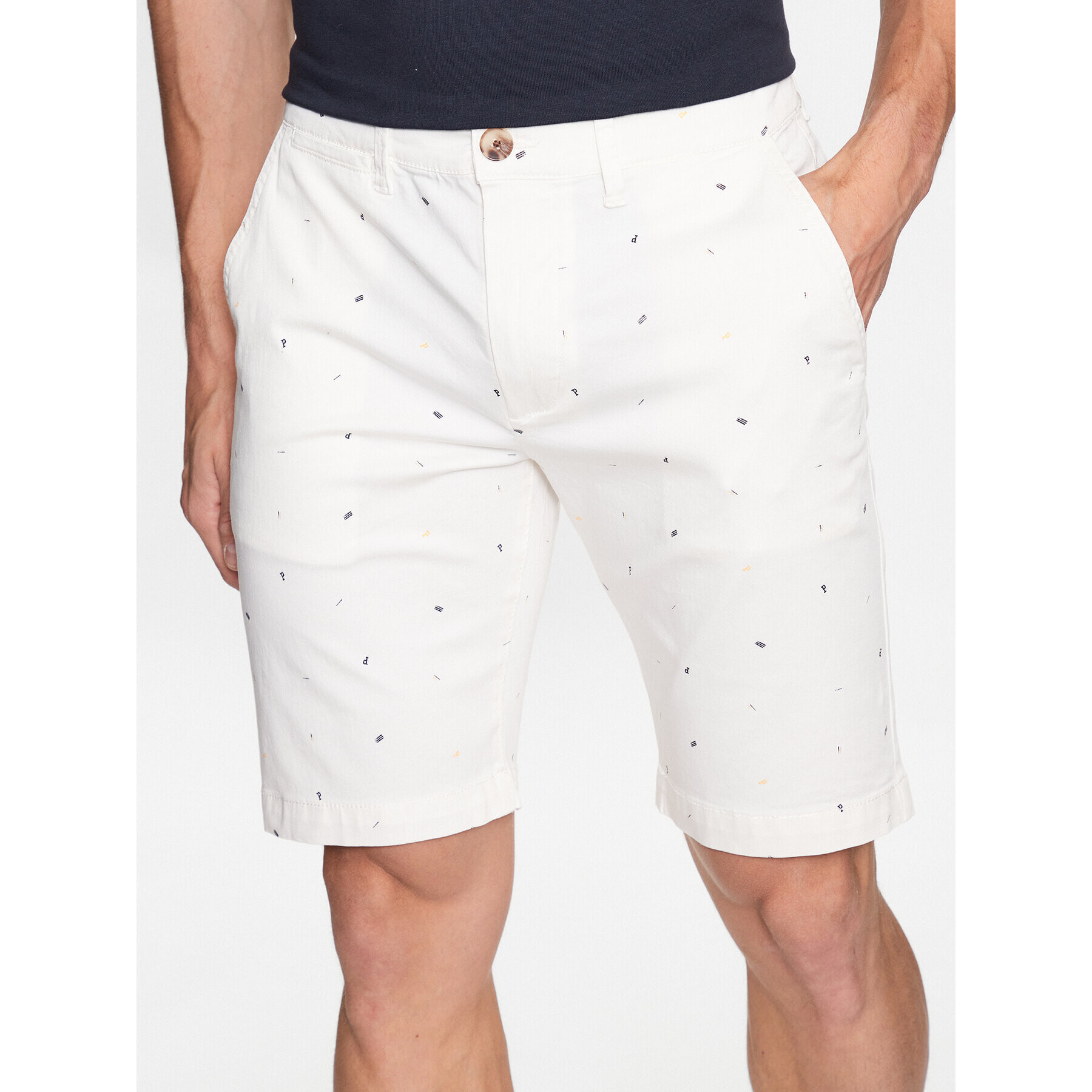 Pepe Jeans Bavlnené šortky Mc Queen Short Print PM801018 Biela Regular Fit - Pepit.sk