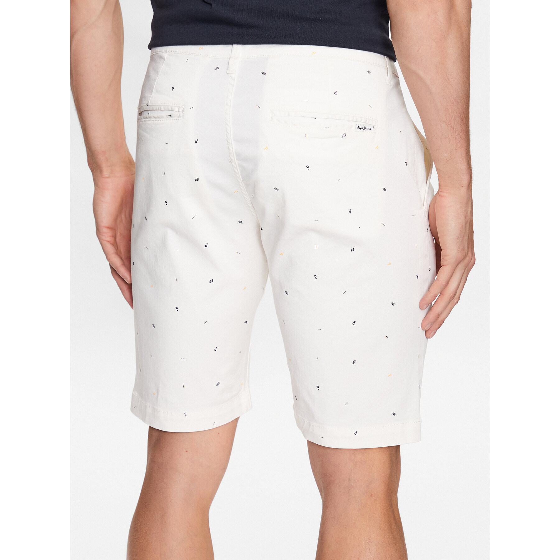 Pepe Jeans Bavlnené šortky Mc Queen Short Print PM801018 Biela Regular Fit - Pepit.sk