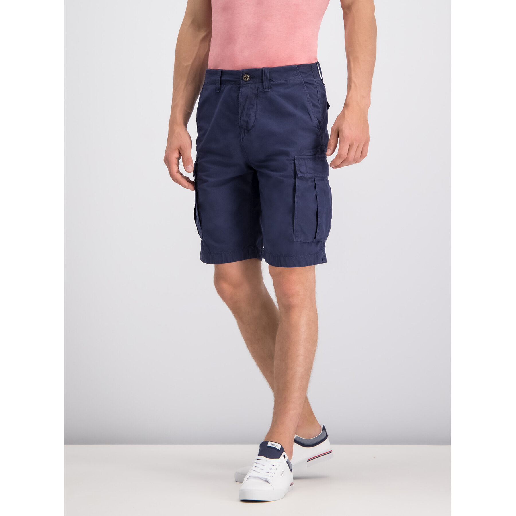 Pepe Jeans Bavlnené šortky PM800722 Tmavomodrá Regular Fit - Pepit.sk