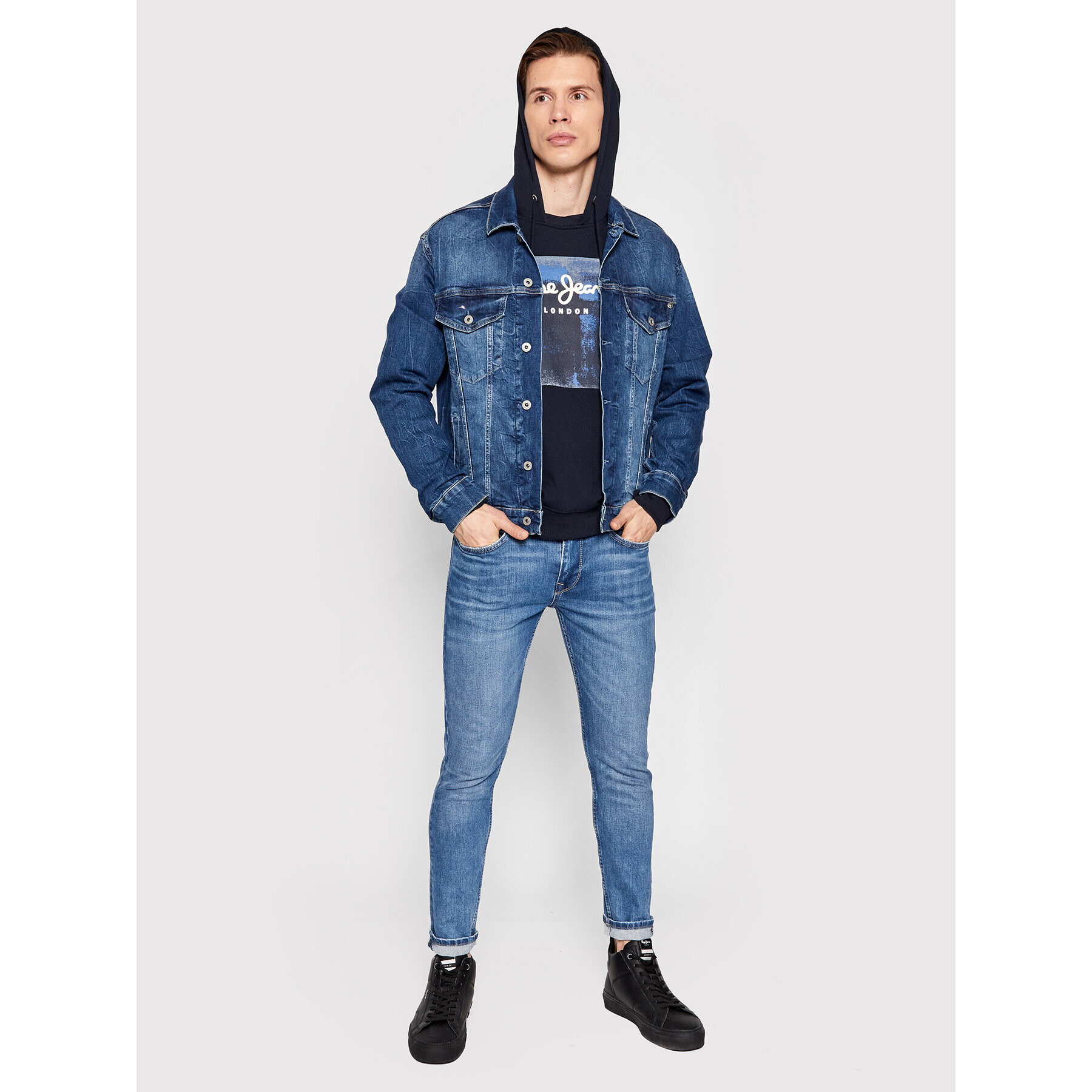 Pepe Jeans Džínsová bunda Pinner PM402465 Tmavomodrá Regular Fit - Pepit.sk