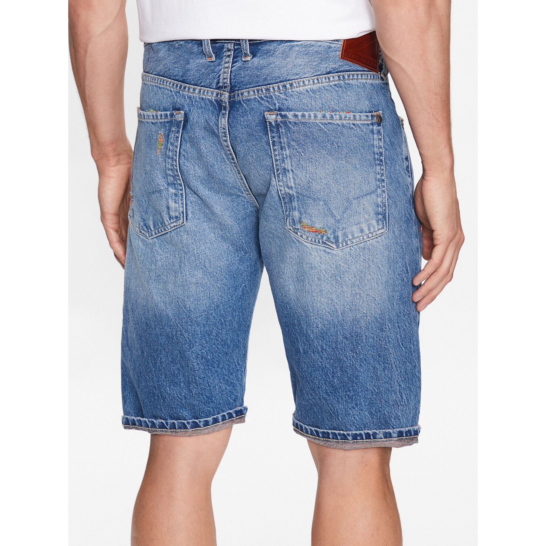 Pepe Jeans Džínsové šortky Callen Short Rainbow PM801021 Modrá Relaxed Fit - Pepit.sk