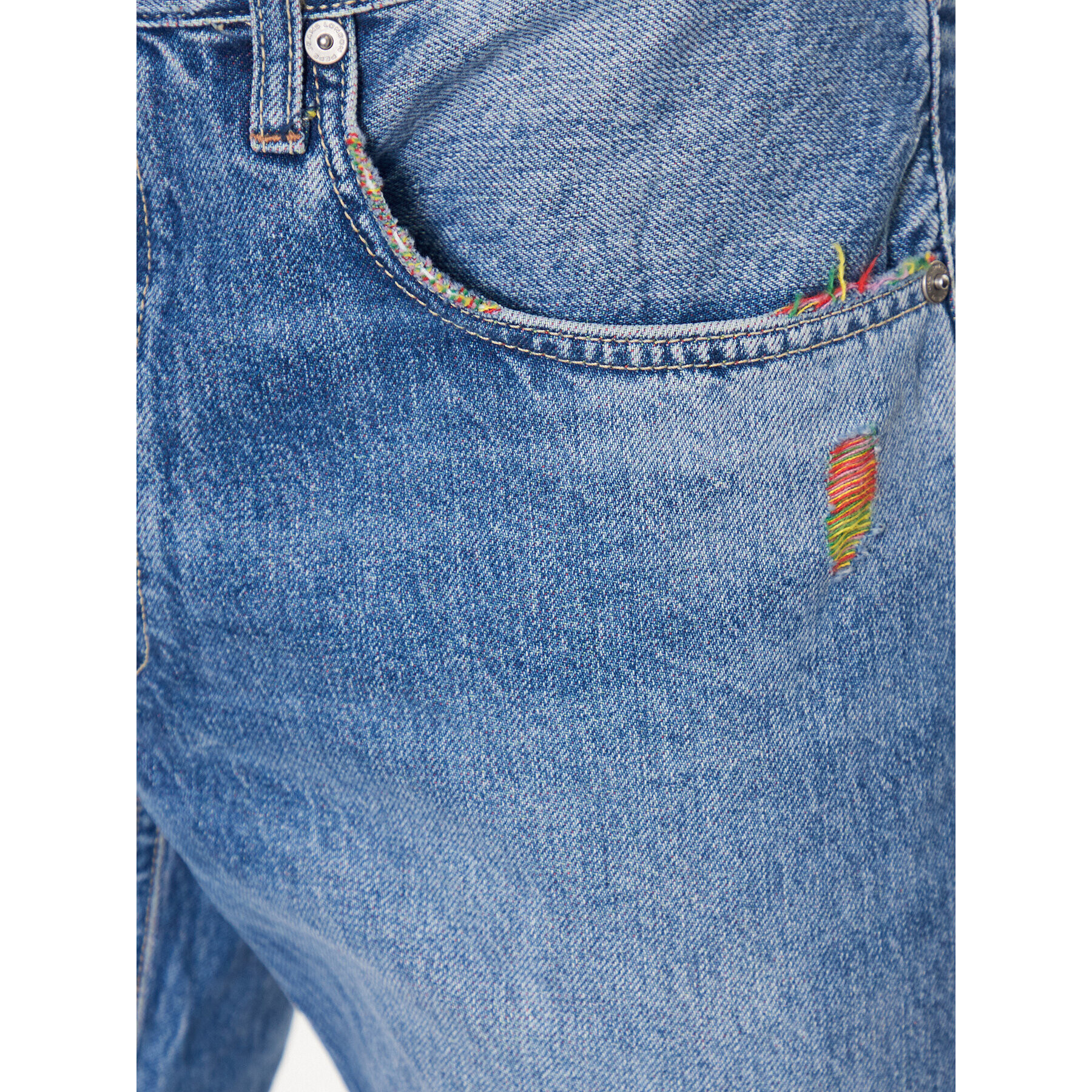 Pepe Jeans Džínsové šortky Callen Short Rainbow PM801021 Modrá Relaxed Fit - Pepit.sk