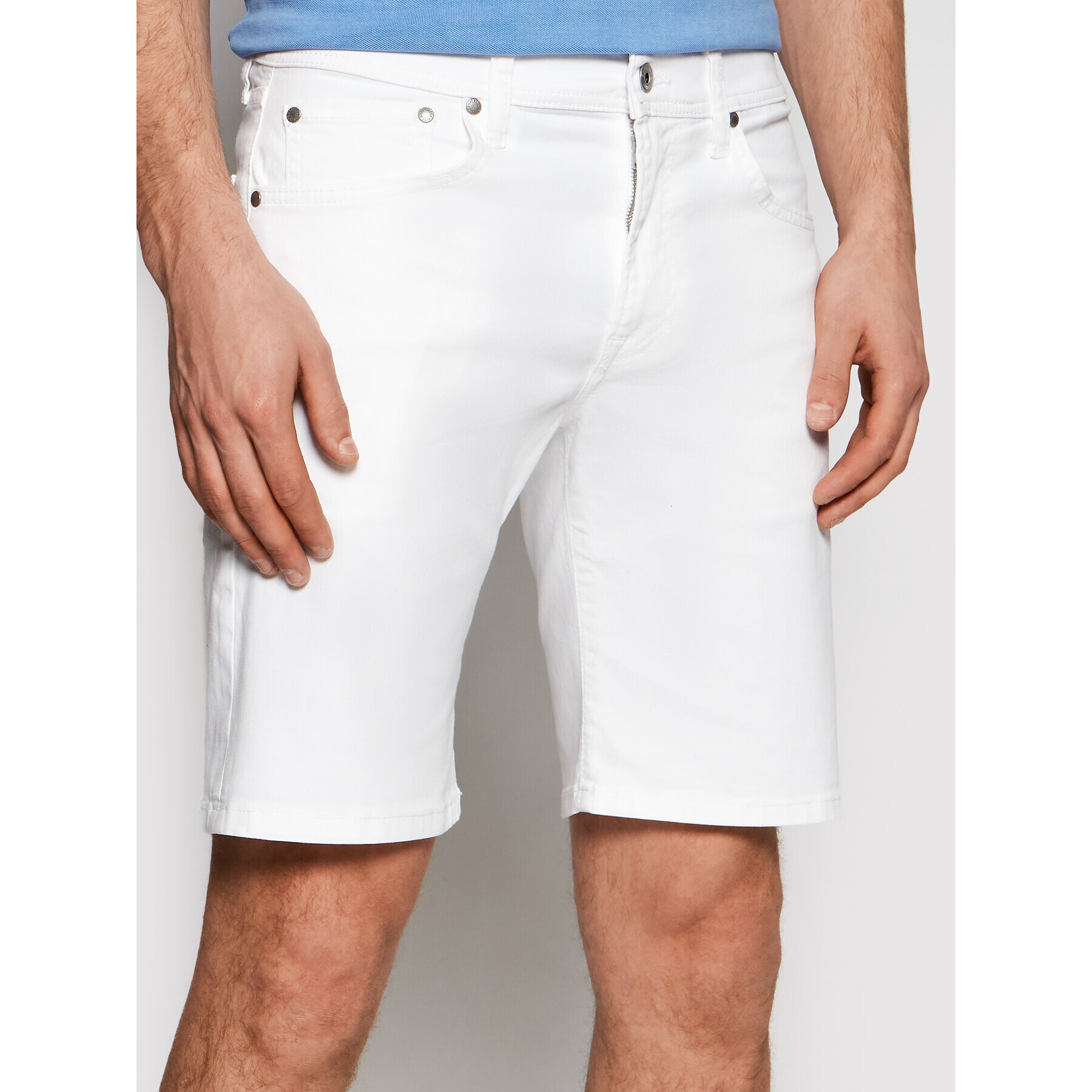 Pepe Jeans Džínsové šortky Cane PM800543 Biela Slim Fit - Pepit.sk