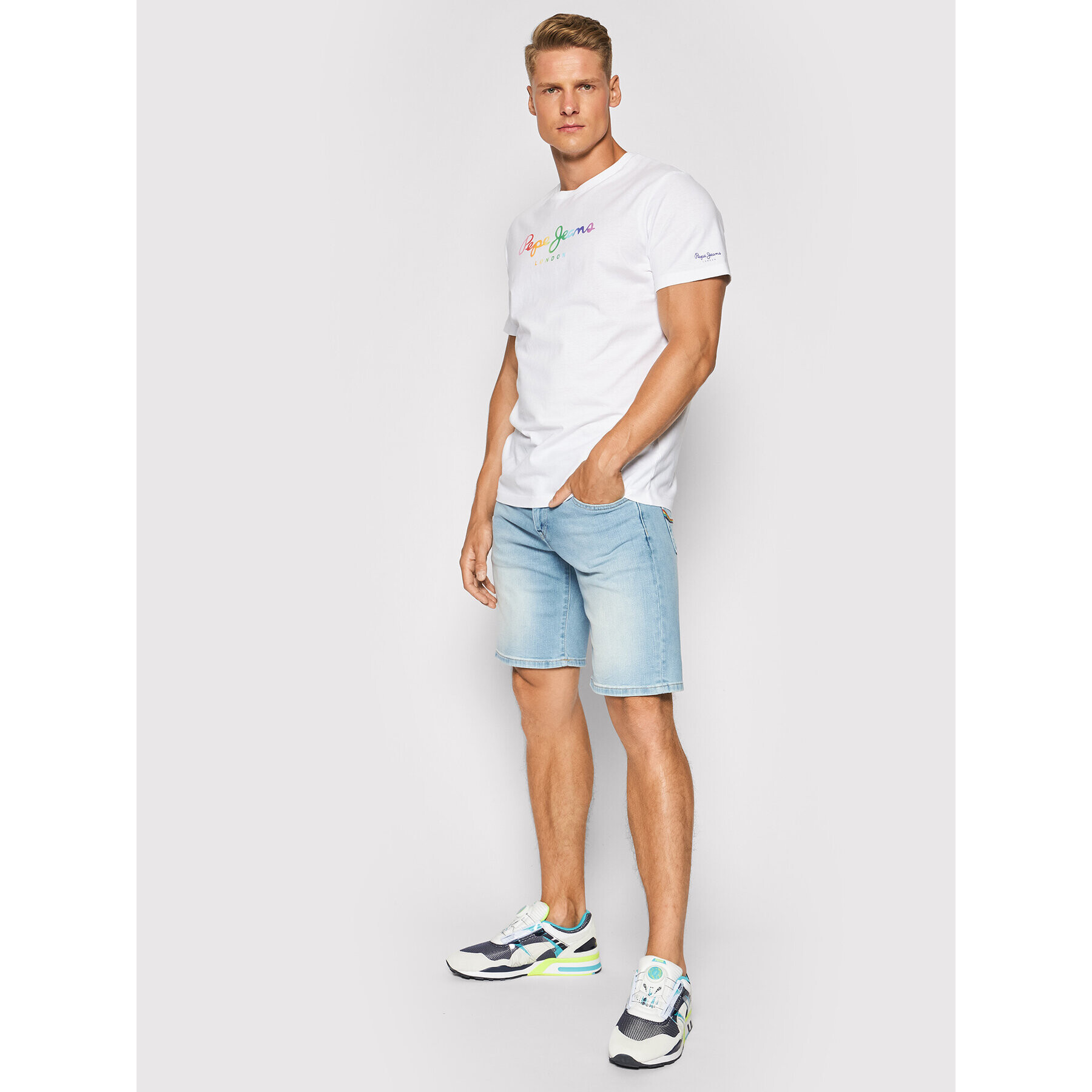 Pepe Jeans Džínsové šortky Cane Pride PM800795 Modrá Slim Fit - Pepit.sk