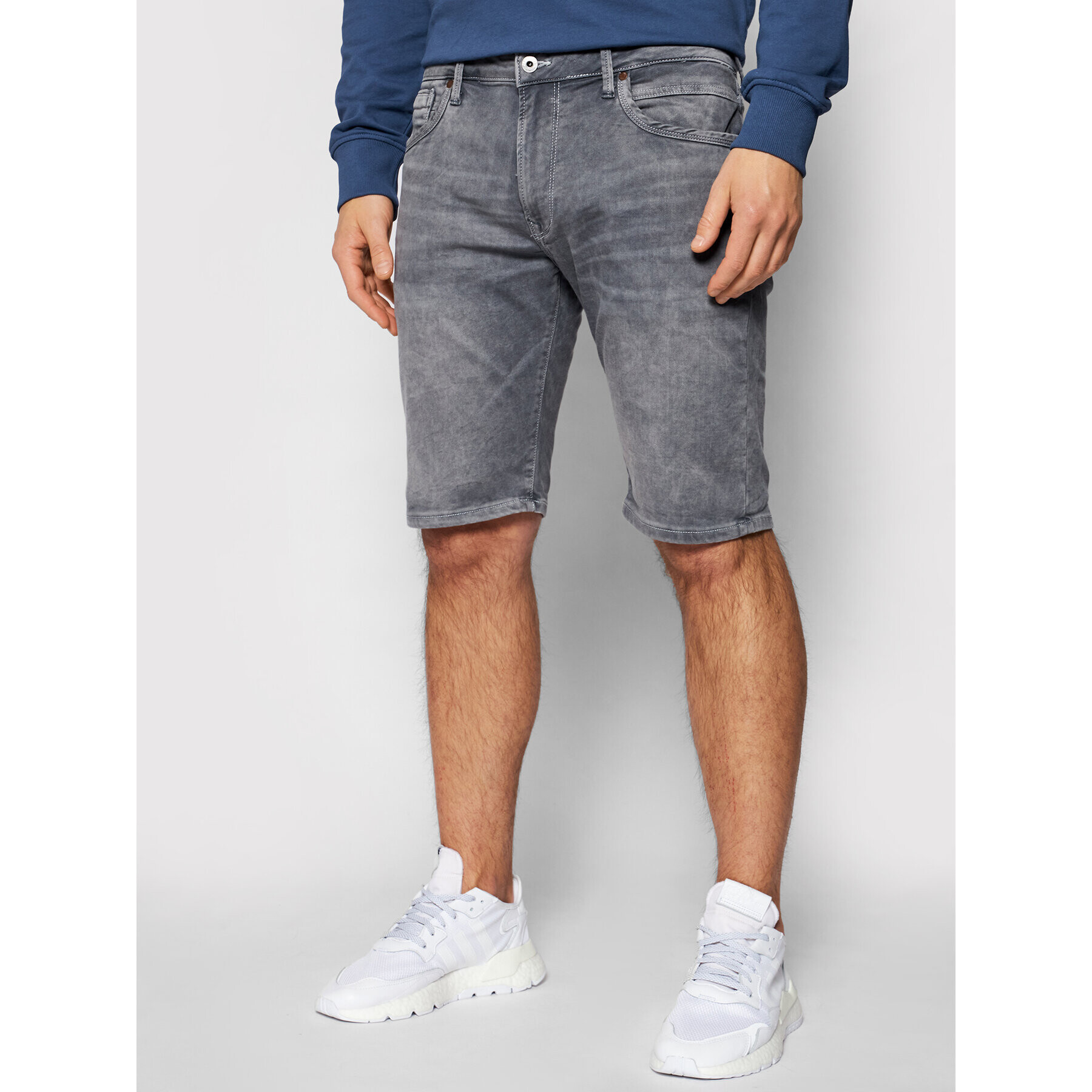 Pepe Jeans Džínsové šortky GYMDIGO Stanley PM800855 Sivá Slim Fit - Pepit.sk