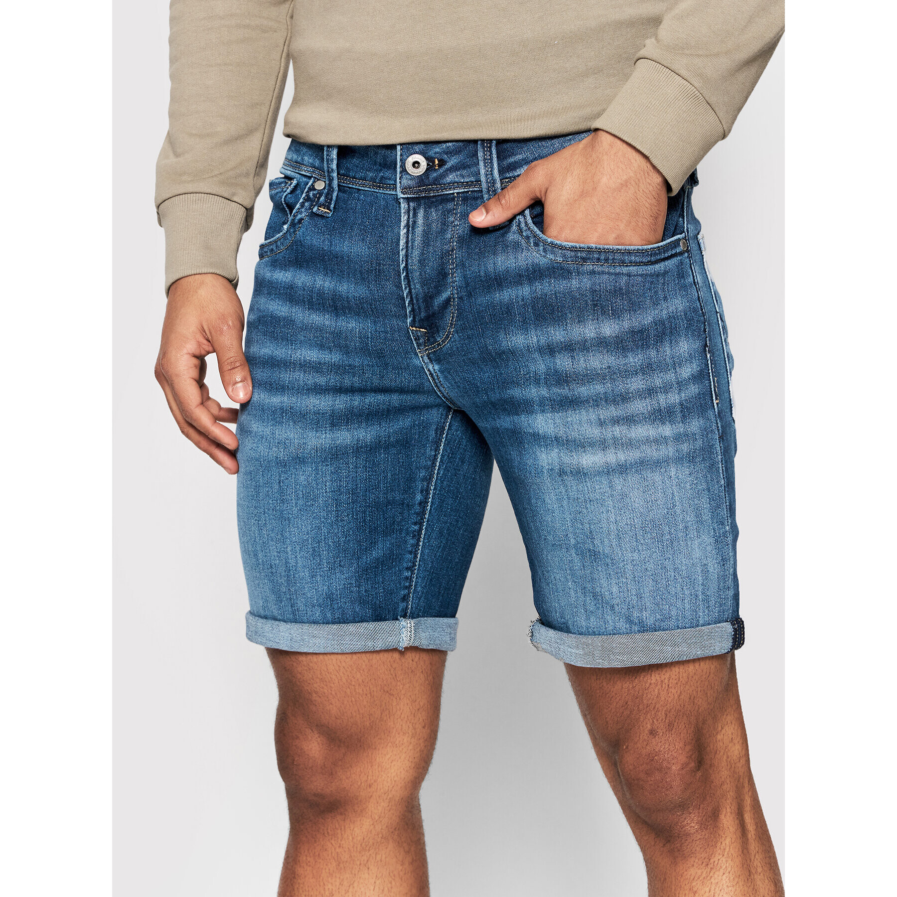 Pepe Jeans Džínsové šortky Hatch PM800937 Tmavomodrá Slim Fit - Pepit.sk