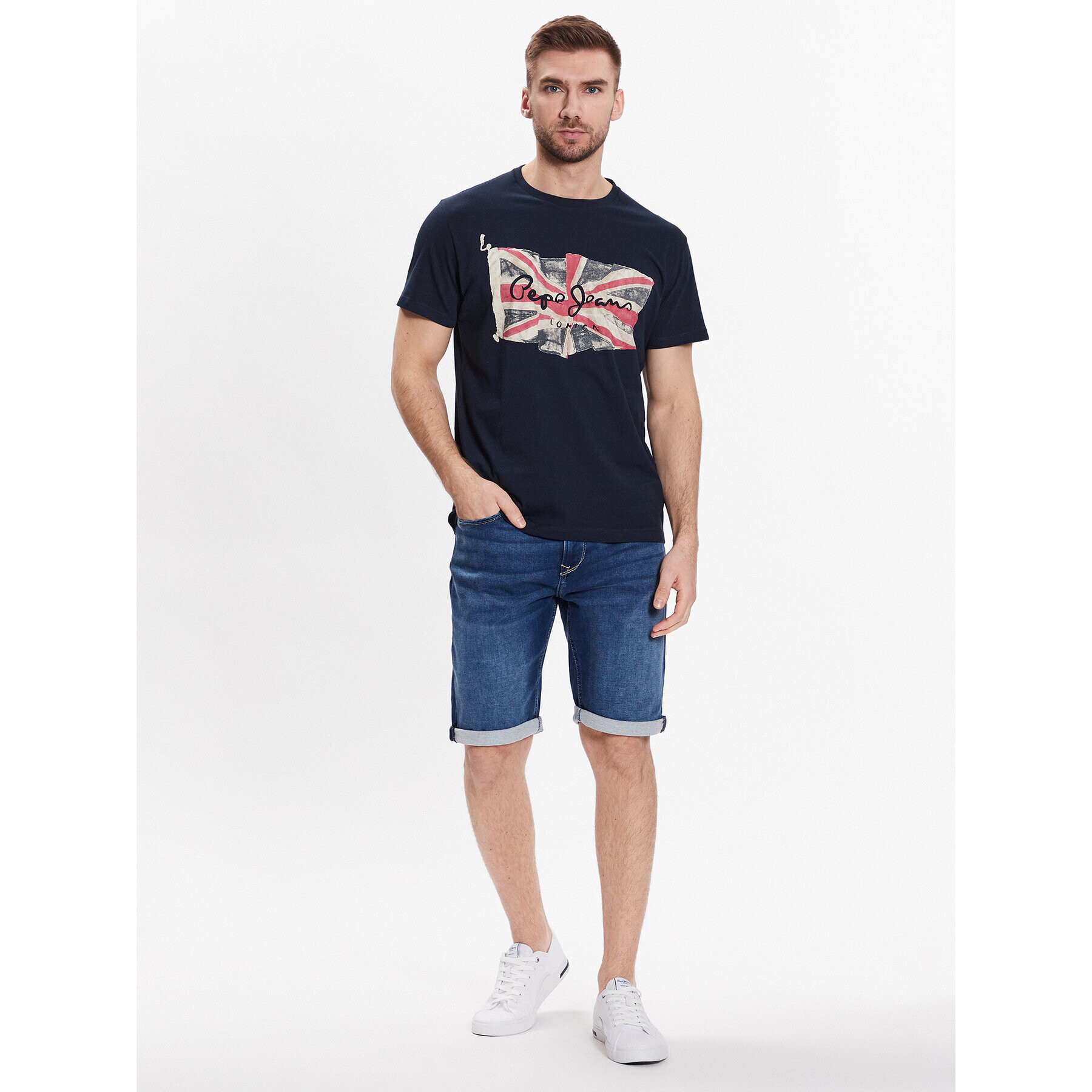 Pepe Jeans Džínsové šortky Jack Short PM801022CQ8 Modrá Regular Fit - Pepit.sk