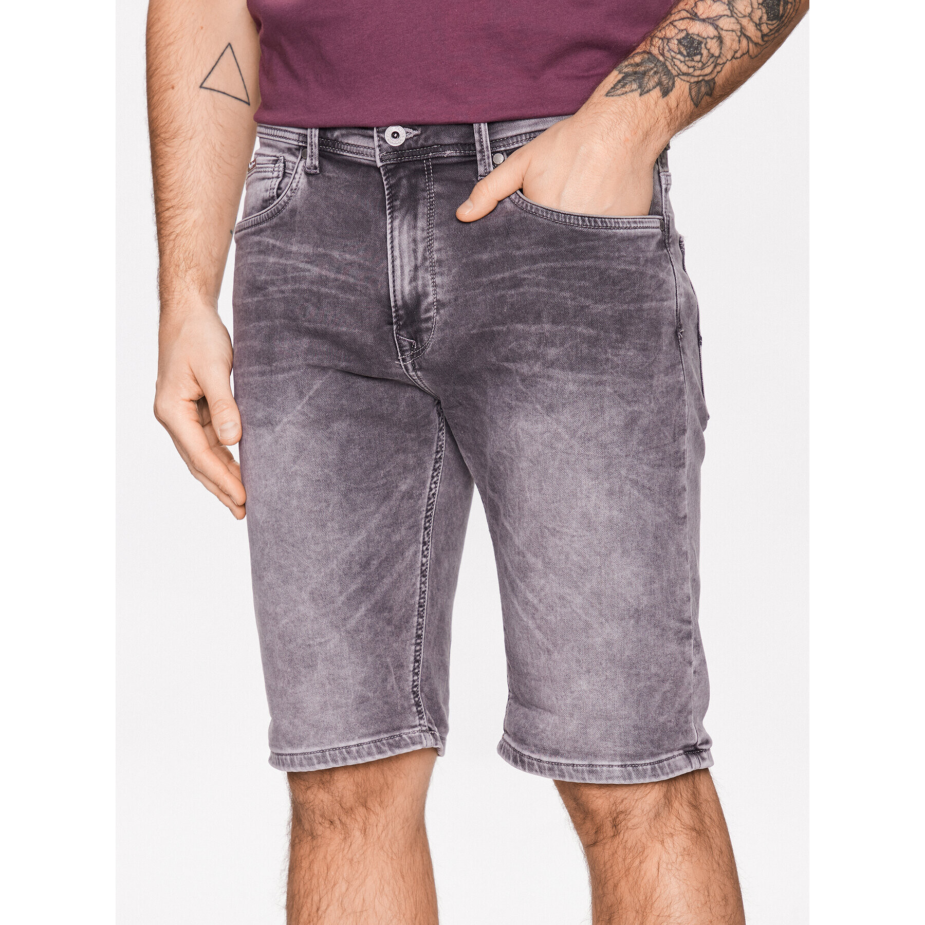 Pepe Jeans Džínsové šortky Jack Short PM801022UG0 Sivá Regular Fit - Pepit.sk