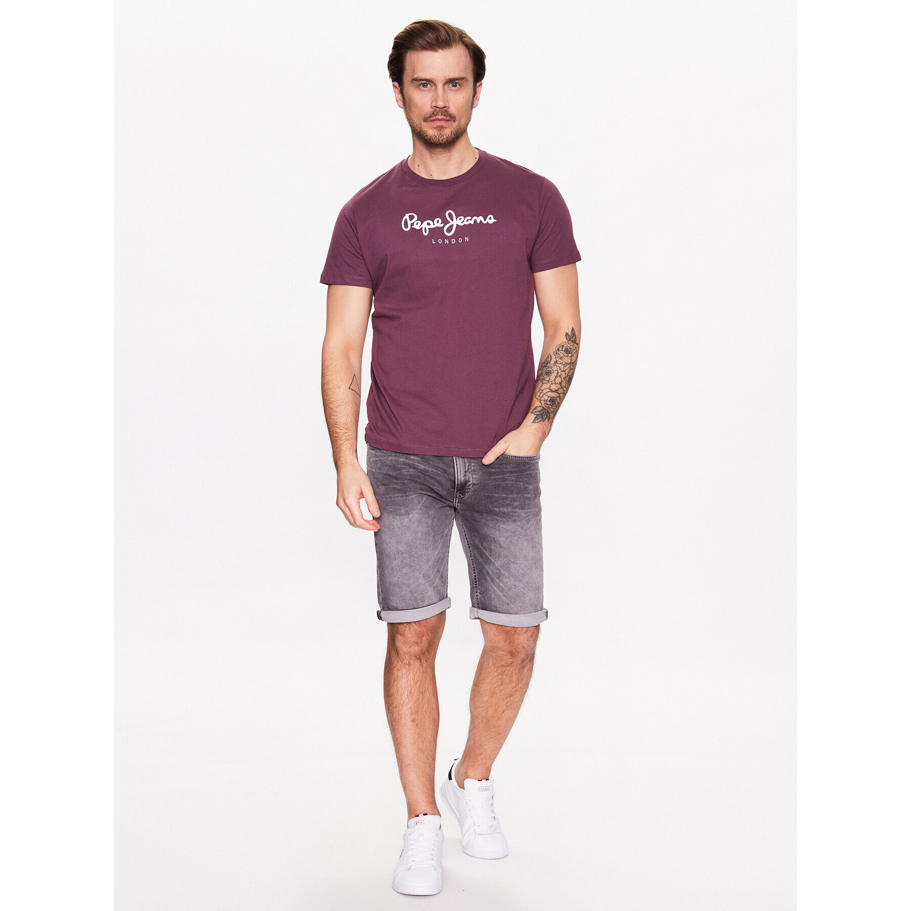 Pepe Jeans Džínsové šortky Jack Short PM801022UG0 Sivá Regular Fit - Pepit.sk