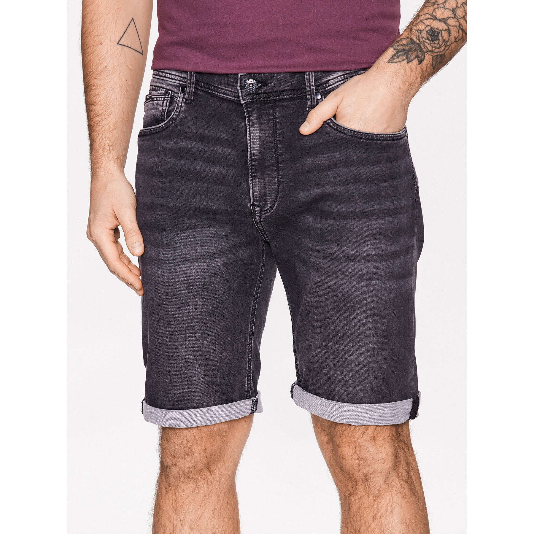 Pepe Jeans Džínsové šortky Jack Short PM801022XF7 Sivá Regular Fit - Pepit.sk