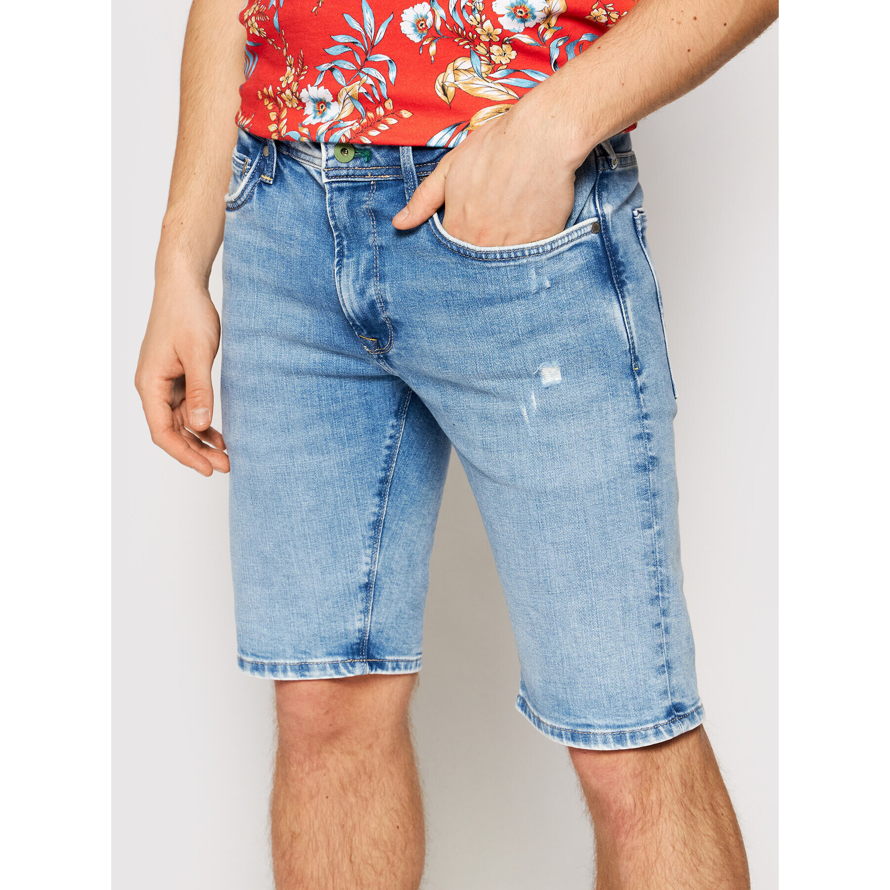 Pepe Jeans Džínsové šortky Stanley PM800792 Modrá Slim Fit - Pepit.sk