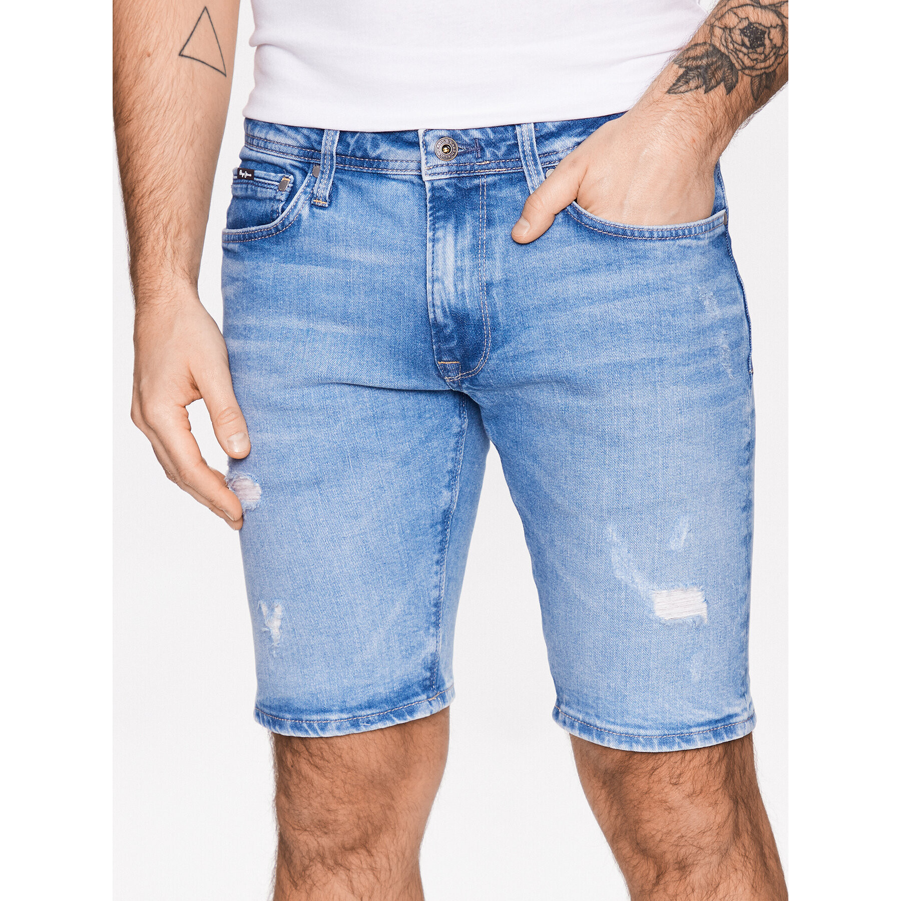 Pepe Jeans Džínsové šortky Stanley Short PM800940VT5 Modrá Tapered Fit - Pepit.sk