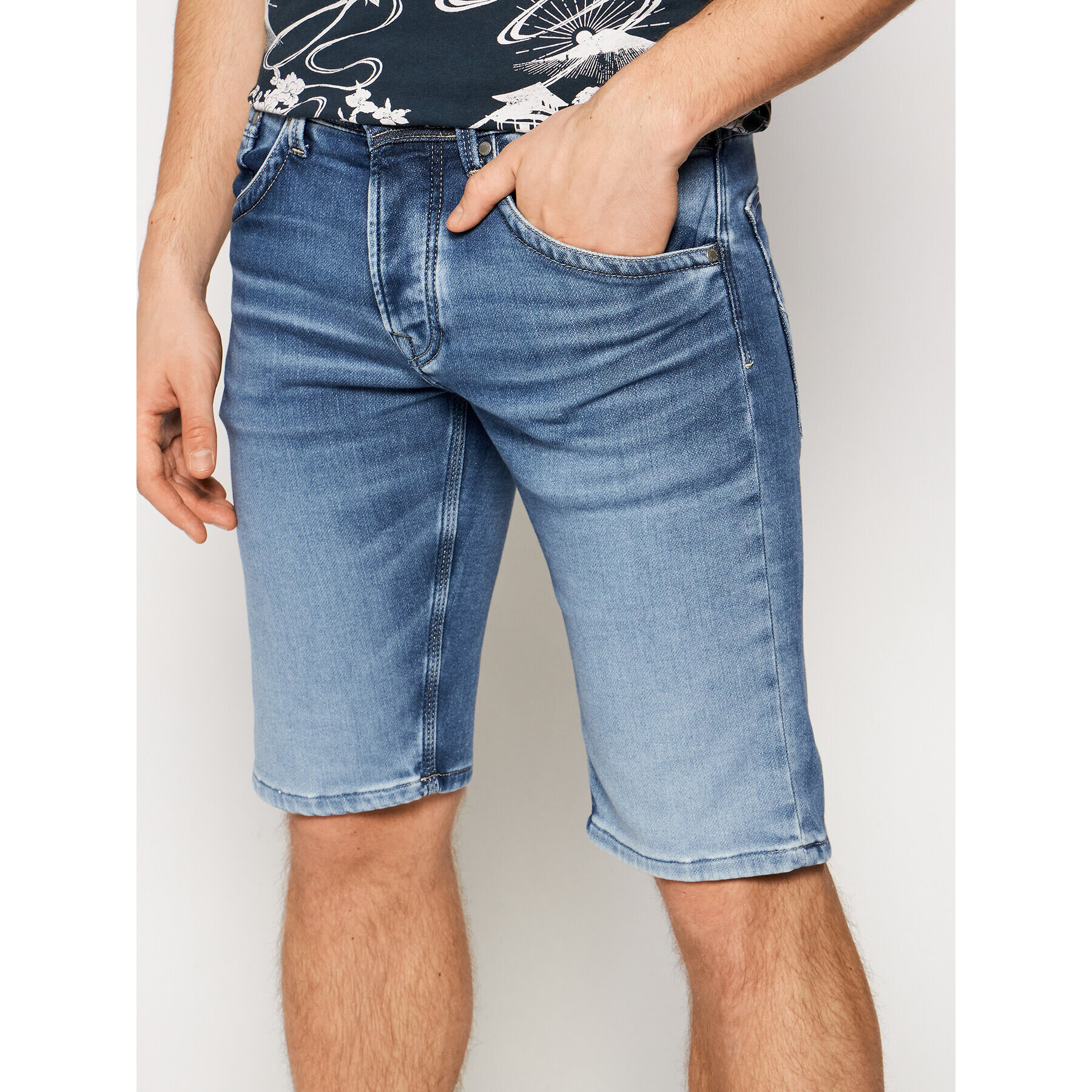 Pepe Jeans Džínsové šortky Track PM800487WQ5 Modrá Regular Fit - Pepit.sk