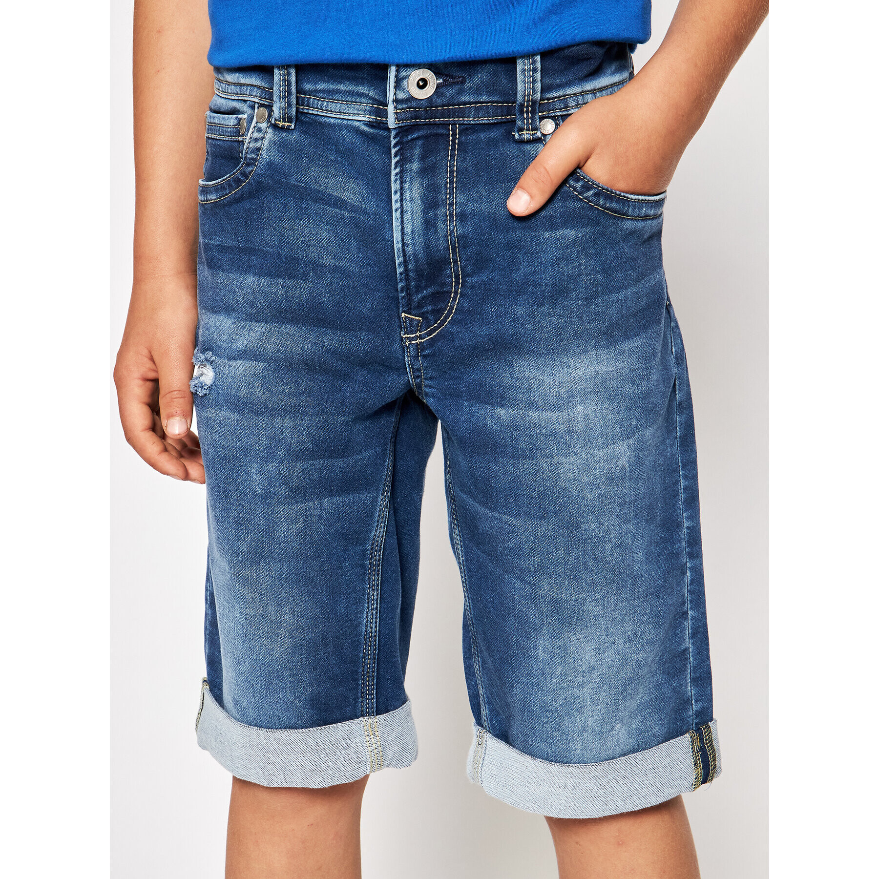 Pepe Jeans Džínsové šortky Tracker PB800337 Modrá Slim Fit - Pepit.sk