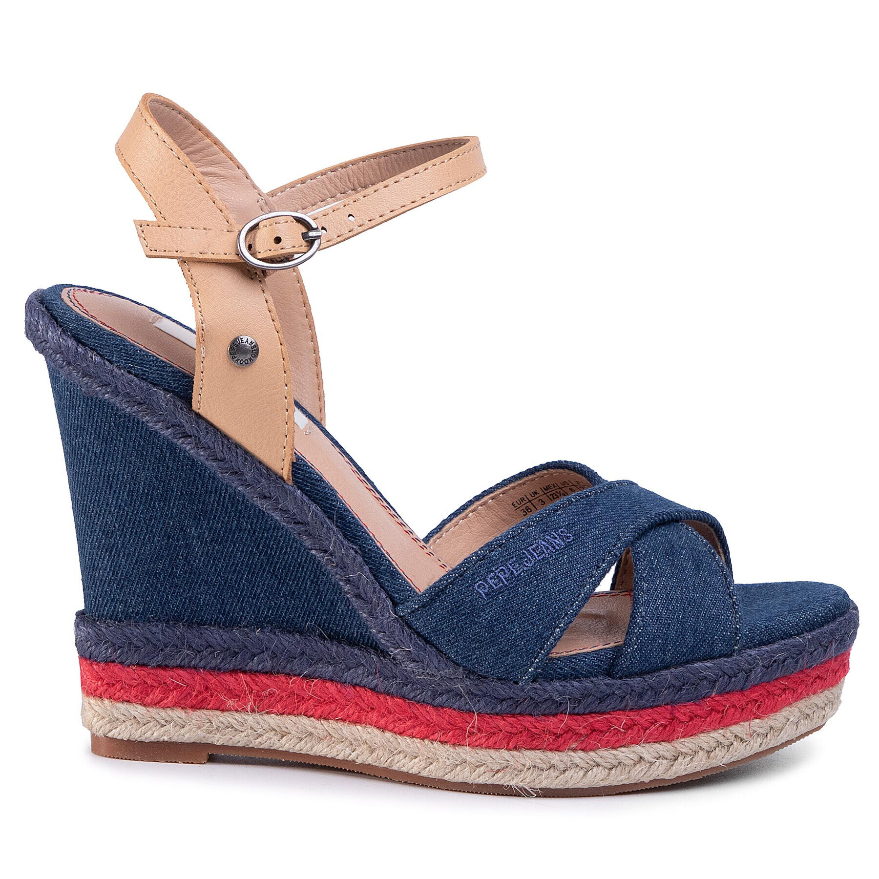 Pepe Jeans Espadrilky Ohara Jeans PLS90458 Tmavomodrá - Pepit.sk