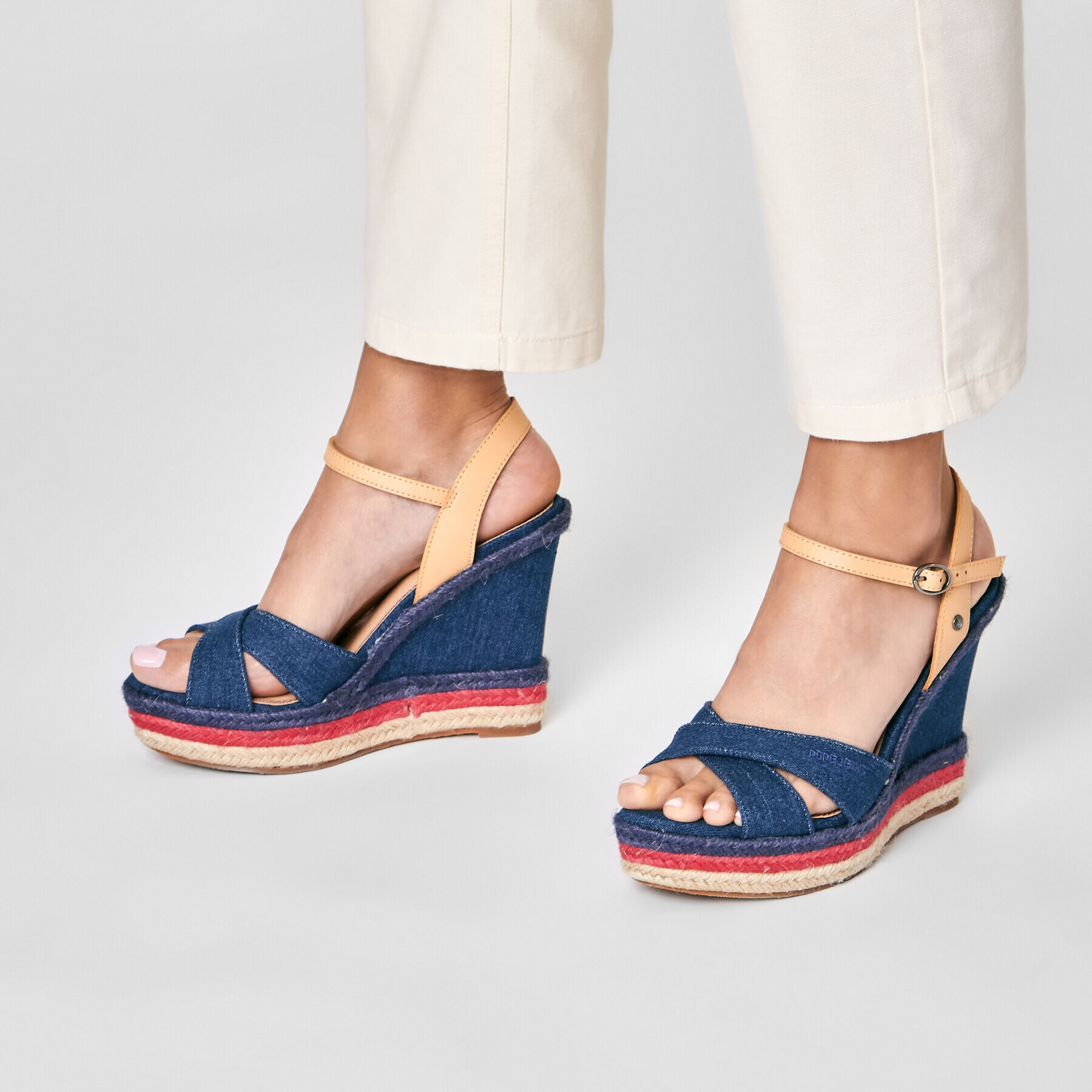 Pepe Jeans Espadrilky Ohara Jeans PLS90458 Tmavomodrá - Pepit.sk