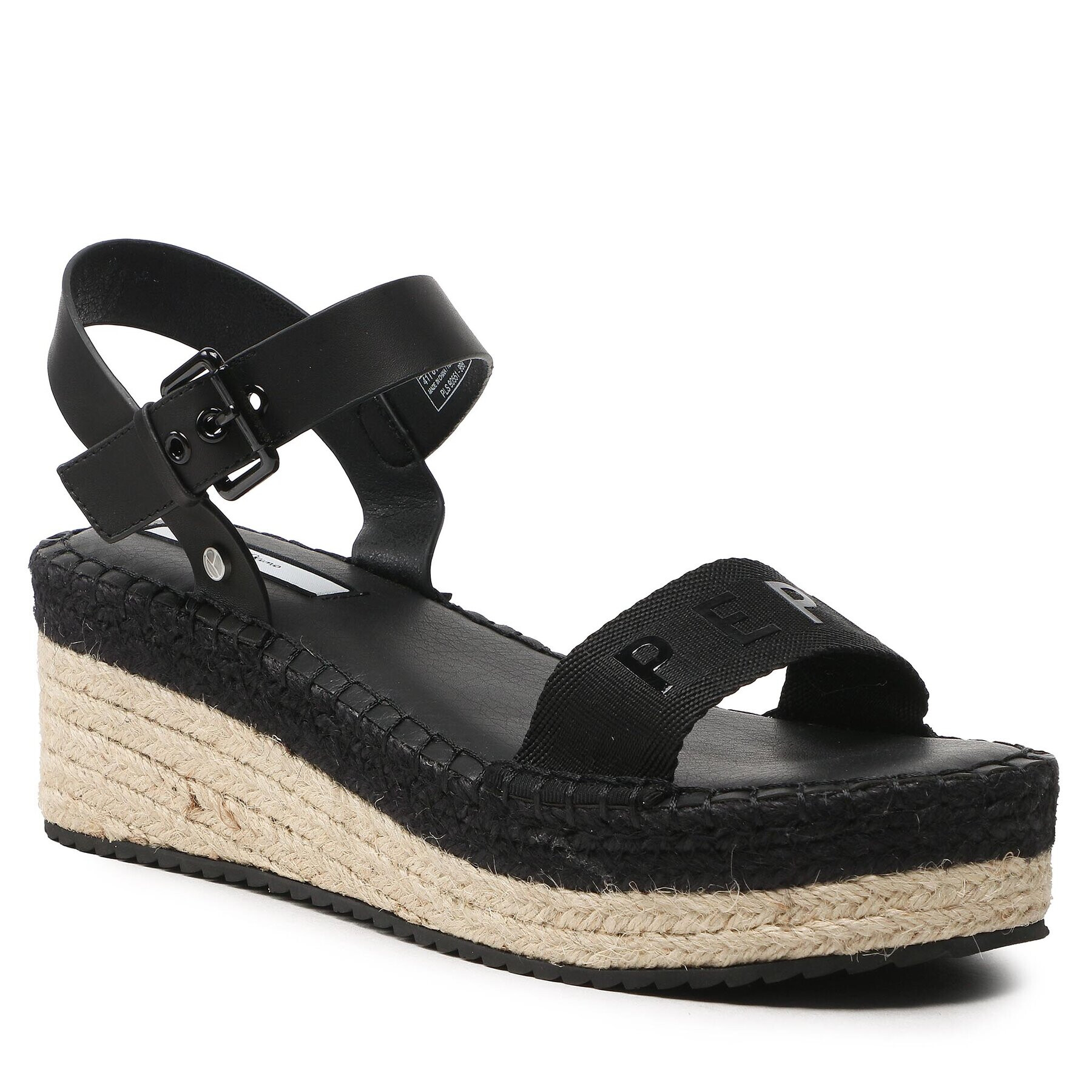 Pepe Jeans Espadrilky Witney Logo PLS90551 Čierna - Pepit.sk