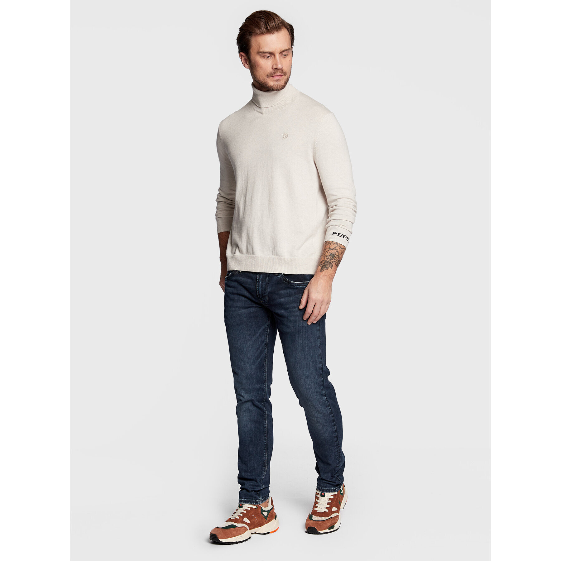 Pepe Jeans Rolák Andre PM702242 Écru Regular Fit - Pepit.sk