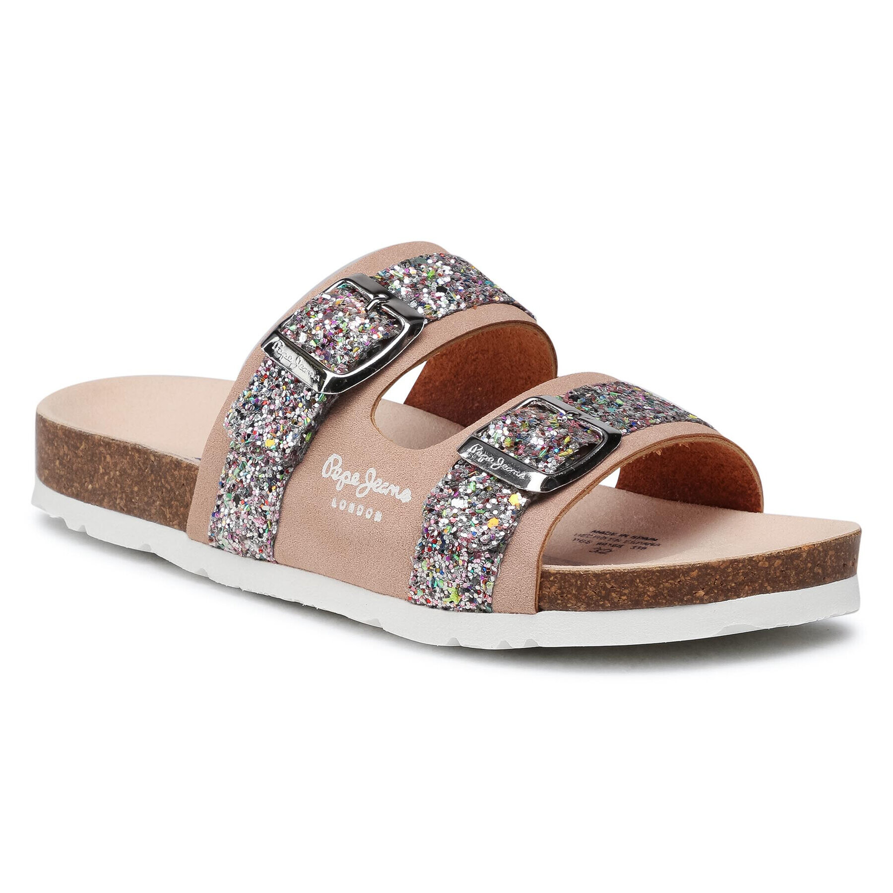 Pepe Jeans Šľapky Bio Pala Glitter PGS90168 Béžová - Pepit.sk