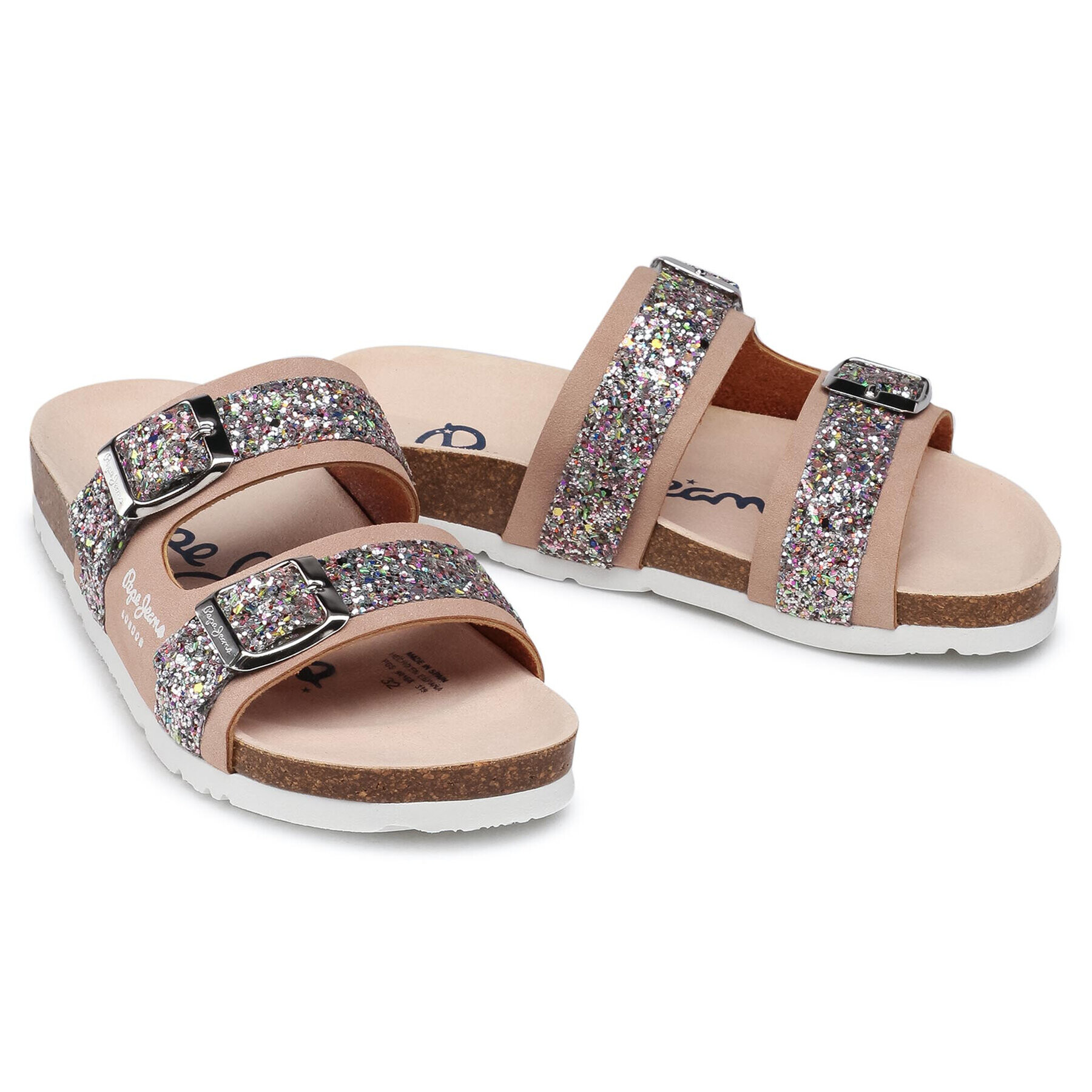 Pepe Jeans Šľapky Bio Pala Glitter PGS90168 Béžová - Pepit.sk