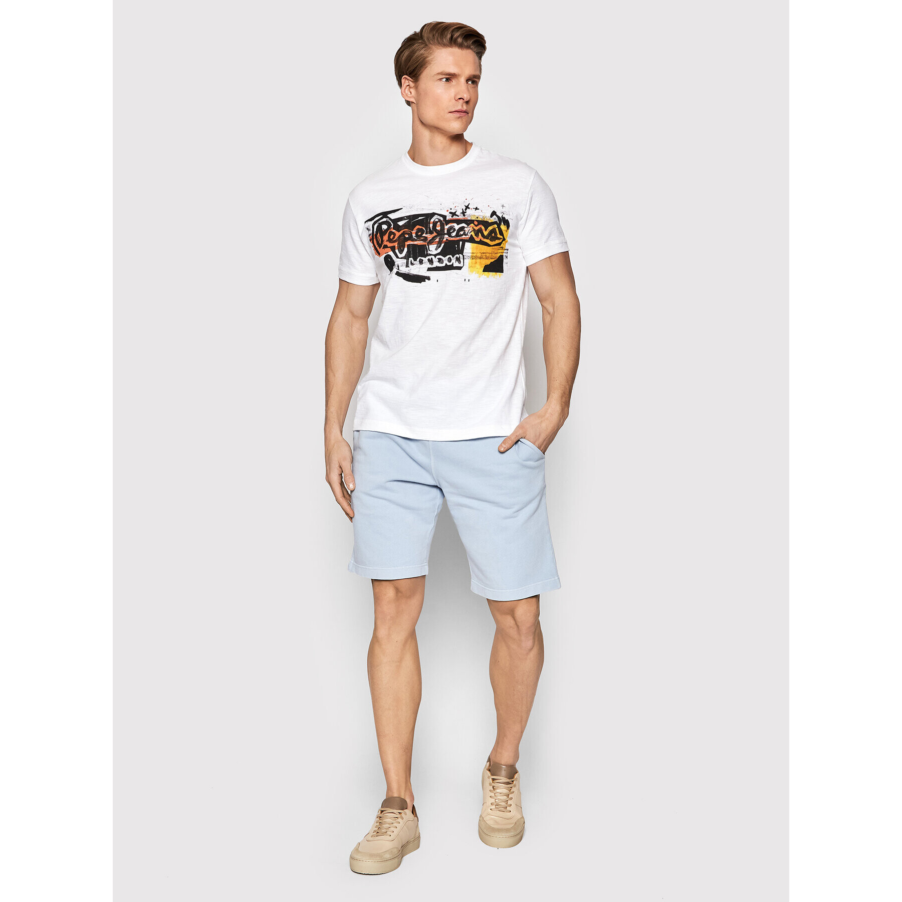 Pepe Jeans Športové kraťasy David PM800910 Modrá Regular Fit - Pepit.sk