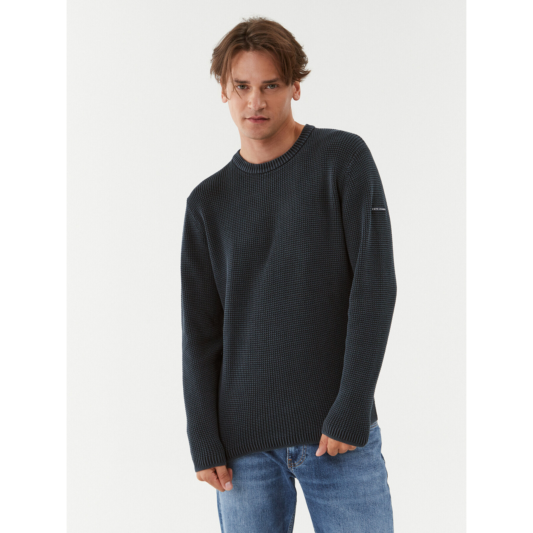 Pepe Jeans Sveter Dean Crew Neck PM702359 Tmavomodrá Regular Fit - Pepit.sk