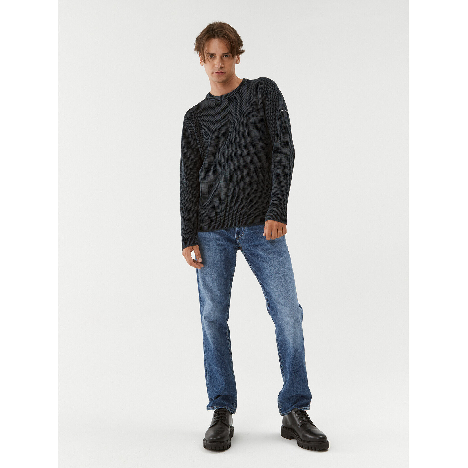 Pepe Jeans Sveter Dean Crew Neck PM702359 Tmavomodrá Regular Fit - Pepit.sk