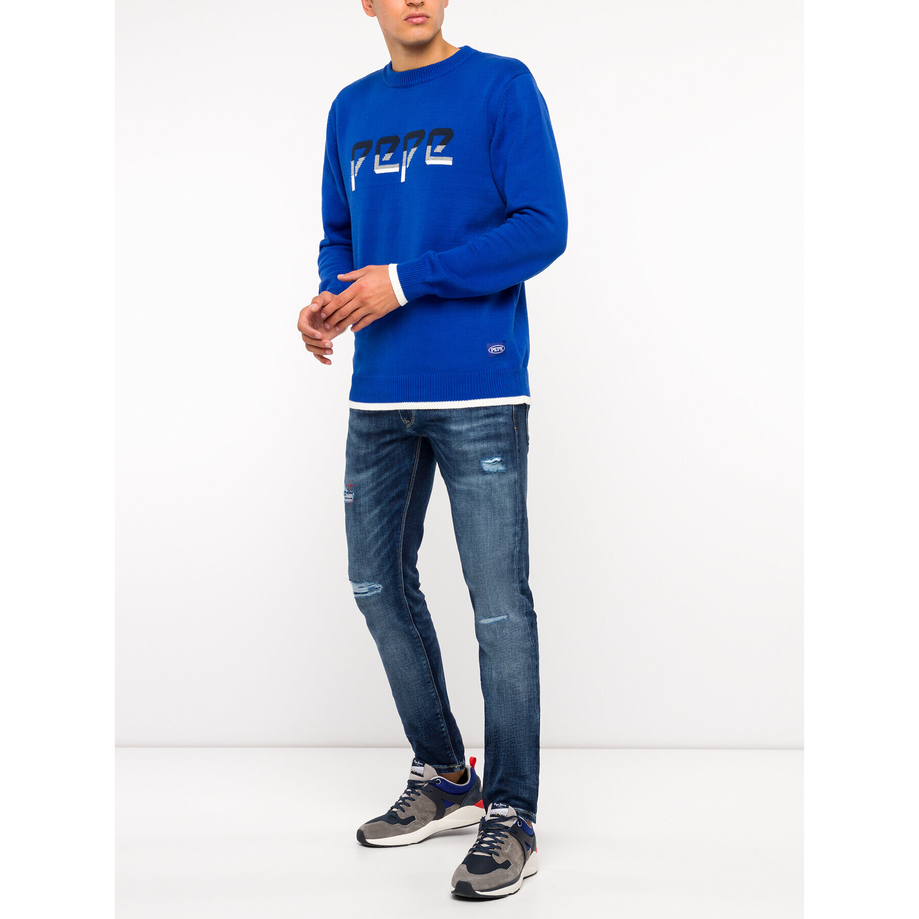 Pepe Jeans Sveter Luis PM701956 Tmavomodrá Regular Fit - Pepit.sk