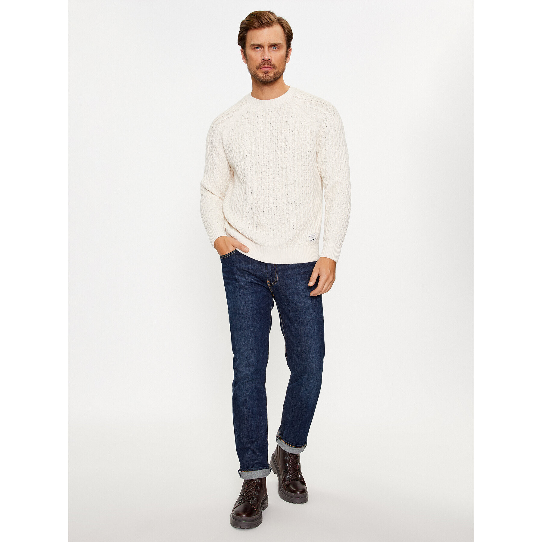 Pepe Jeans Sveter Sly PM702378 Écru Regular Fit - Pepit.sk