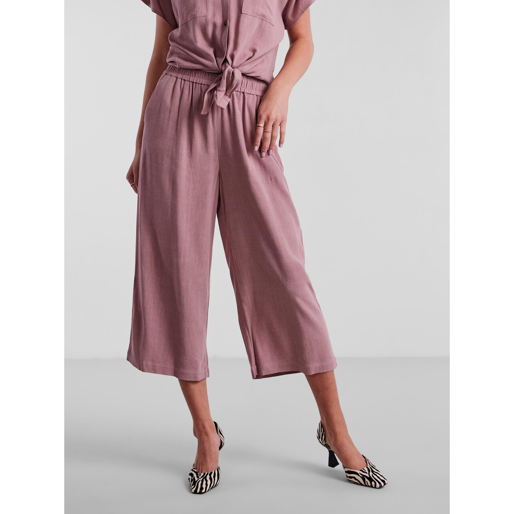 Pieces Culottes nohavice Vinsty 17124361 Fialová Wide Leg - Pepit.sk