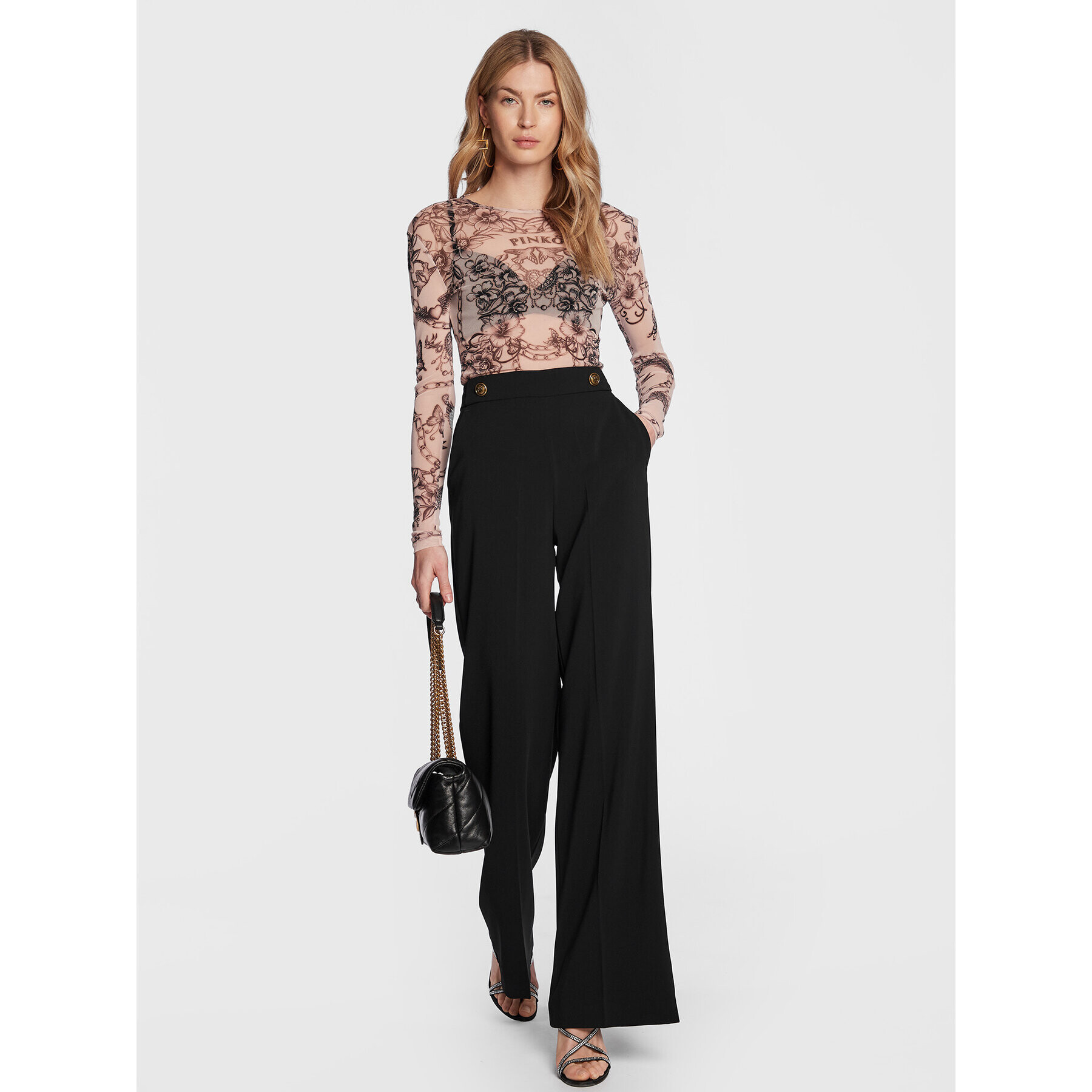 Pinko Blúzka Magico 101009 A0NW Béžová Slim Fit - Pepit.sk