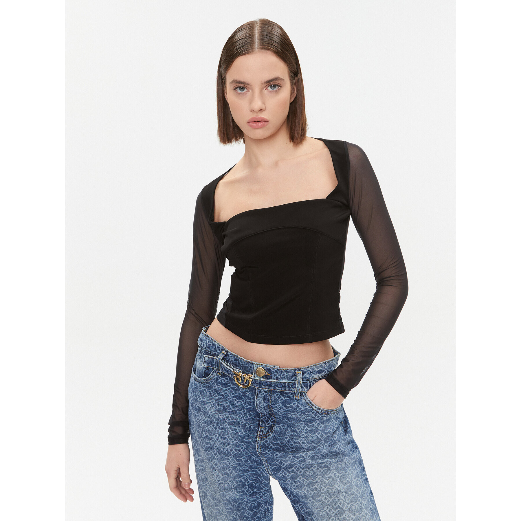 Pinko Blúzka Soul 102564 A1EG Čierna Regular Fit - Pepit.sk