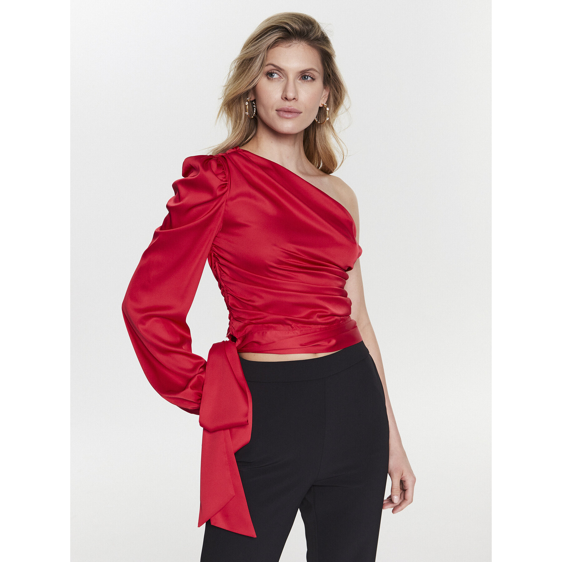 Pinko Blúzka Thira 100227 A0J1 Červená Regular Fit - Pepit.sk