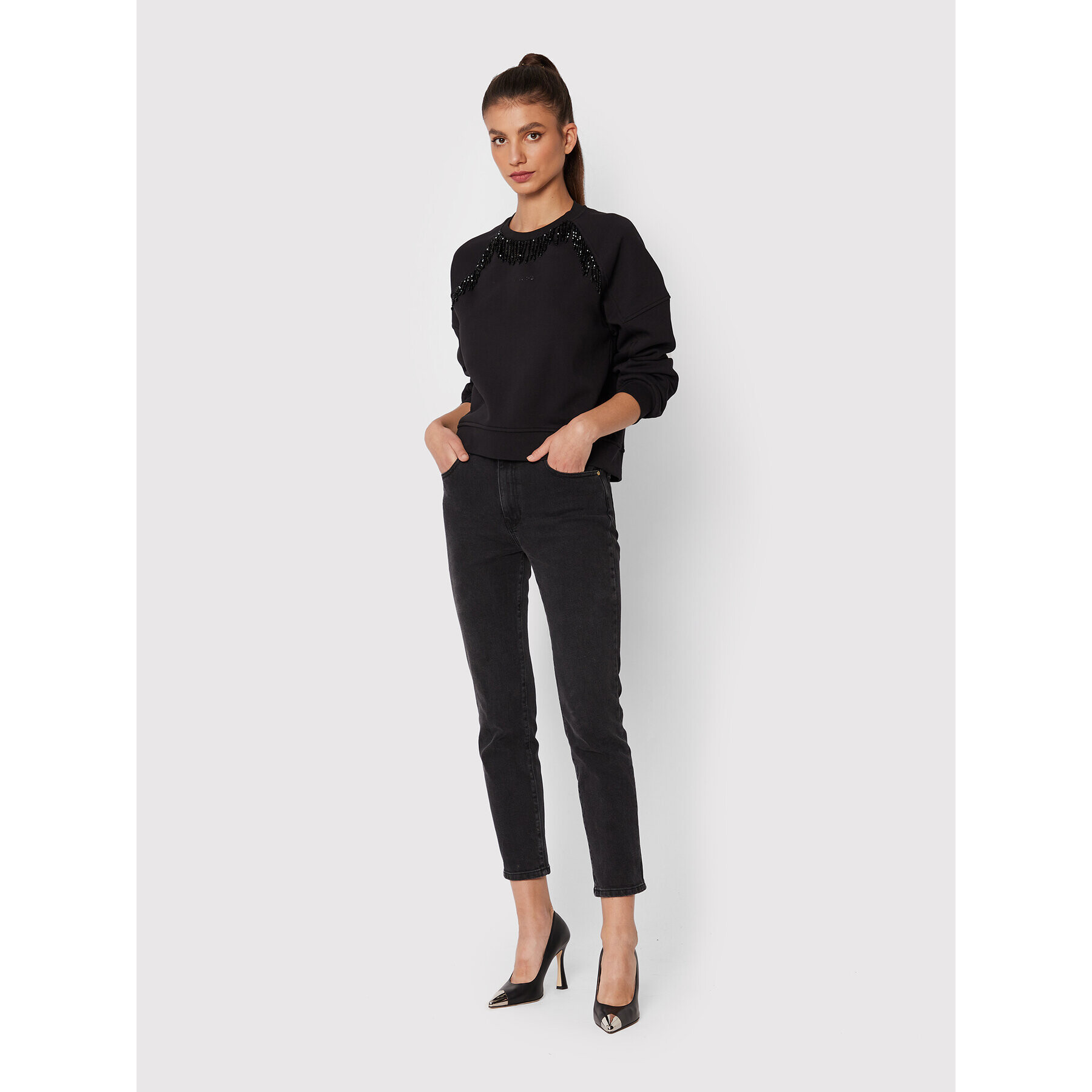 Pinko Džínsy Sissy 1J1128 A09G Čierna Slim Fit - Pepit.sk