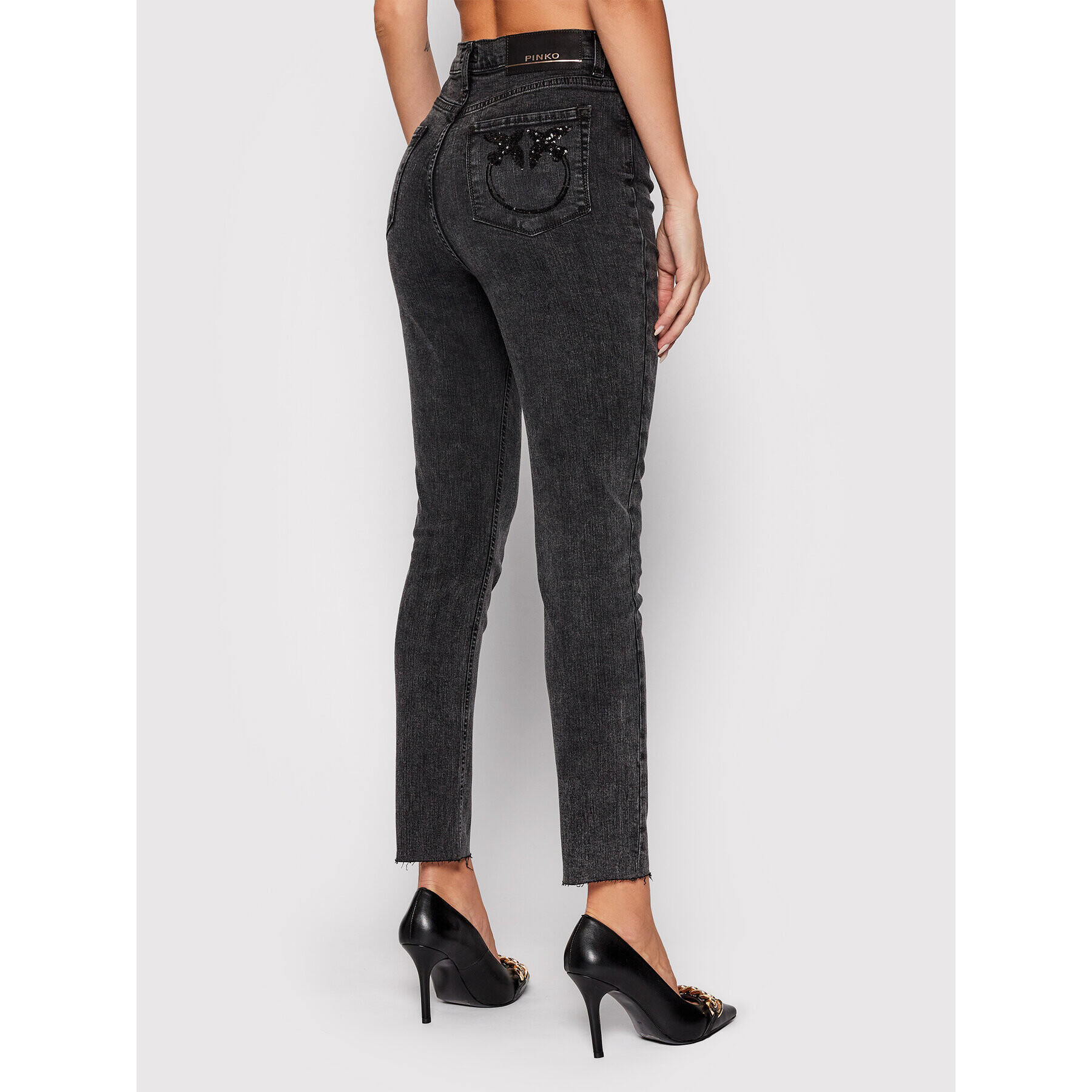 Pinko Džínsy Susan 1J10P1 Y6FG Sivá Skinny Fit - Pepit.sk