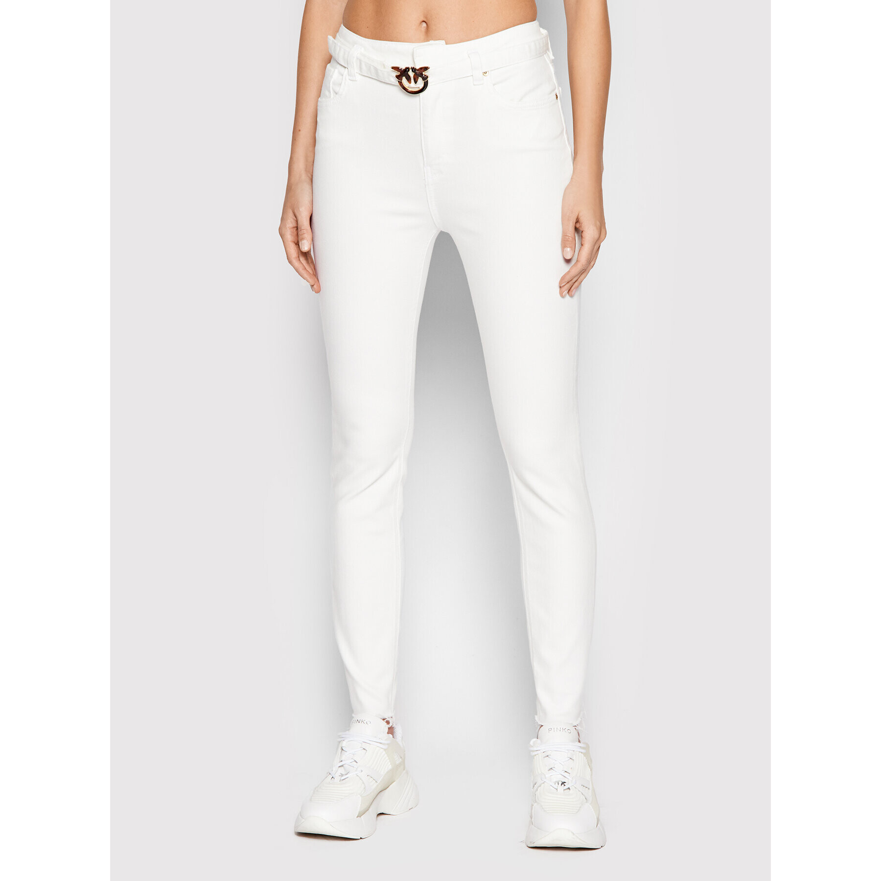 Pinko Džínsy Susan 24 1J10V0 Y78S Biela Skinny Fit - Pepit.sk