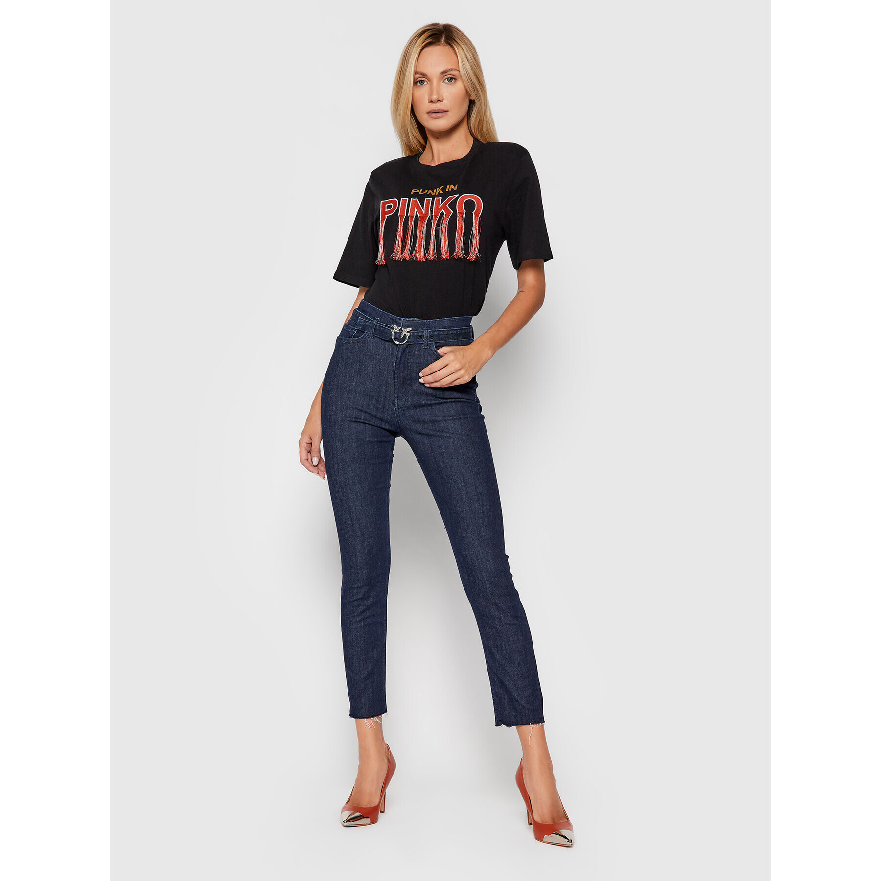 Pinko Džínsy Susan AI 21-22 PDEN 1J10P0 Y78R Modrá Skinny Fit - Pepit.sk