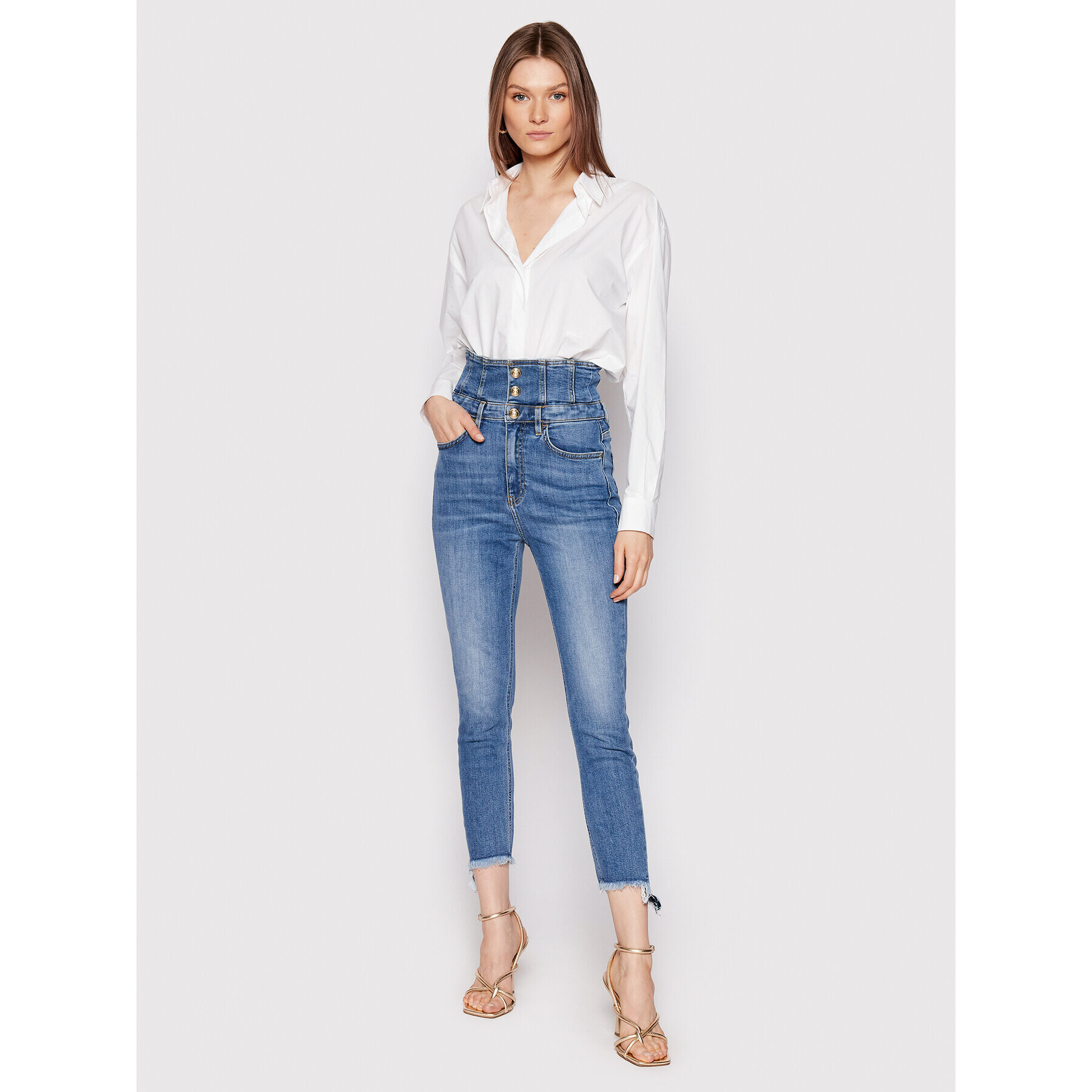 Pinko Džínsy Suzie 7 1J10Z1 Y78M Modrá Super Skinny Fit - Pepit.sk