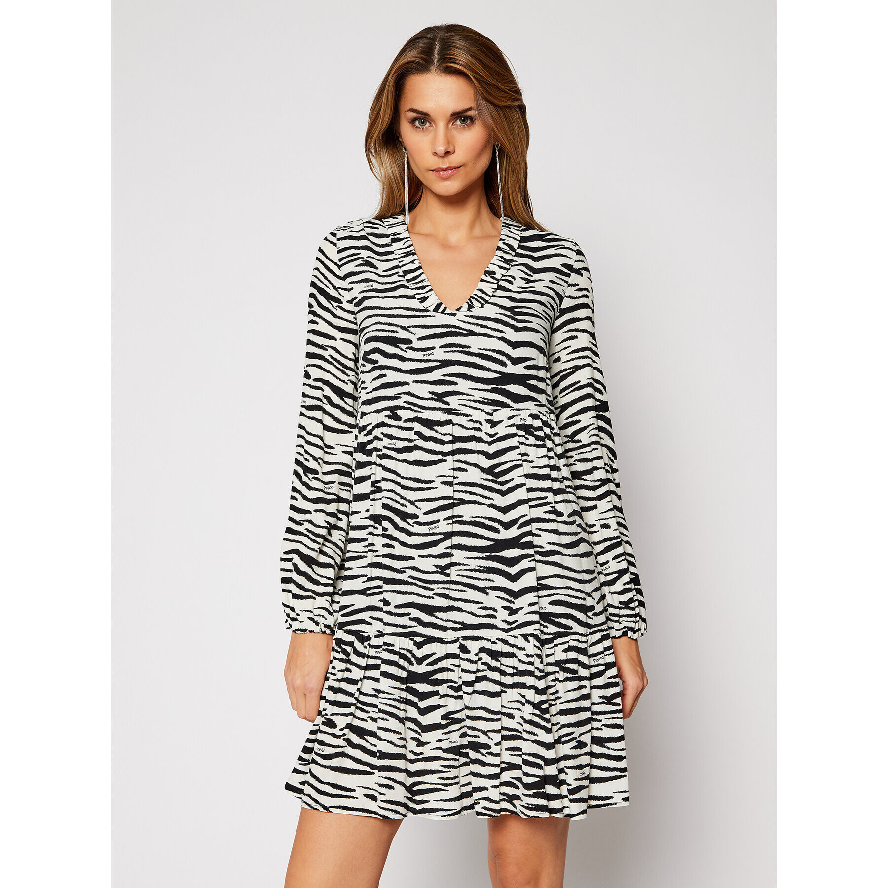 Pinko Každodenné šaty Zebra 20202 PRR 1N133V 8495 Biela Regular Fit - Pepit.sk