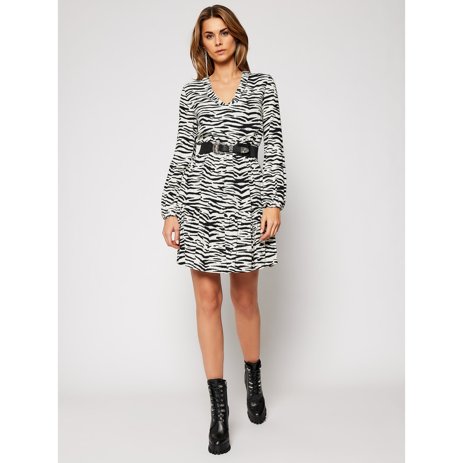 Pinko Každodenné šaty Zebra 20202 PRR 1N133V 8495 Biela Regular Fit - Pepit.sk