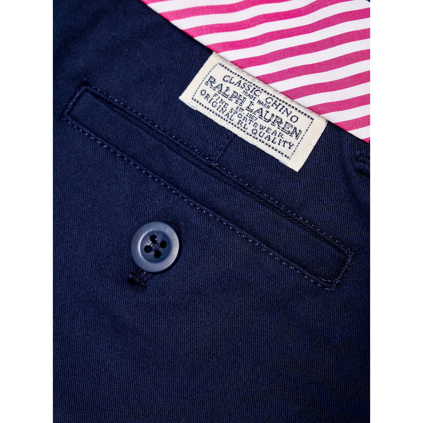 Polo Ralph Lauren Bavlnené šortky Solid Chino 313834890001 Tmavomodrá Regular Fit - Pepit.sk