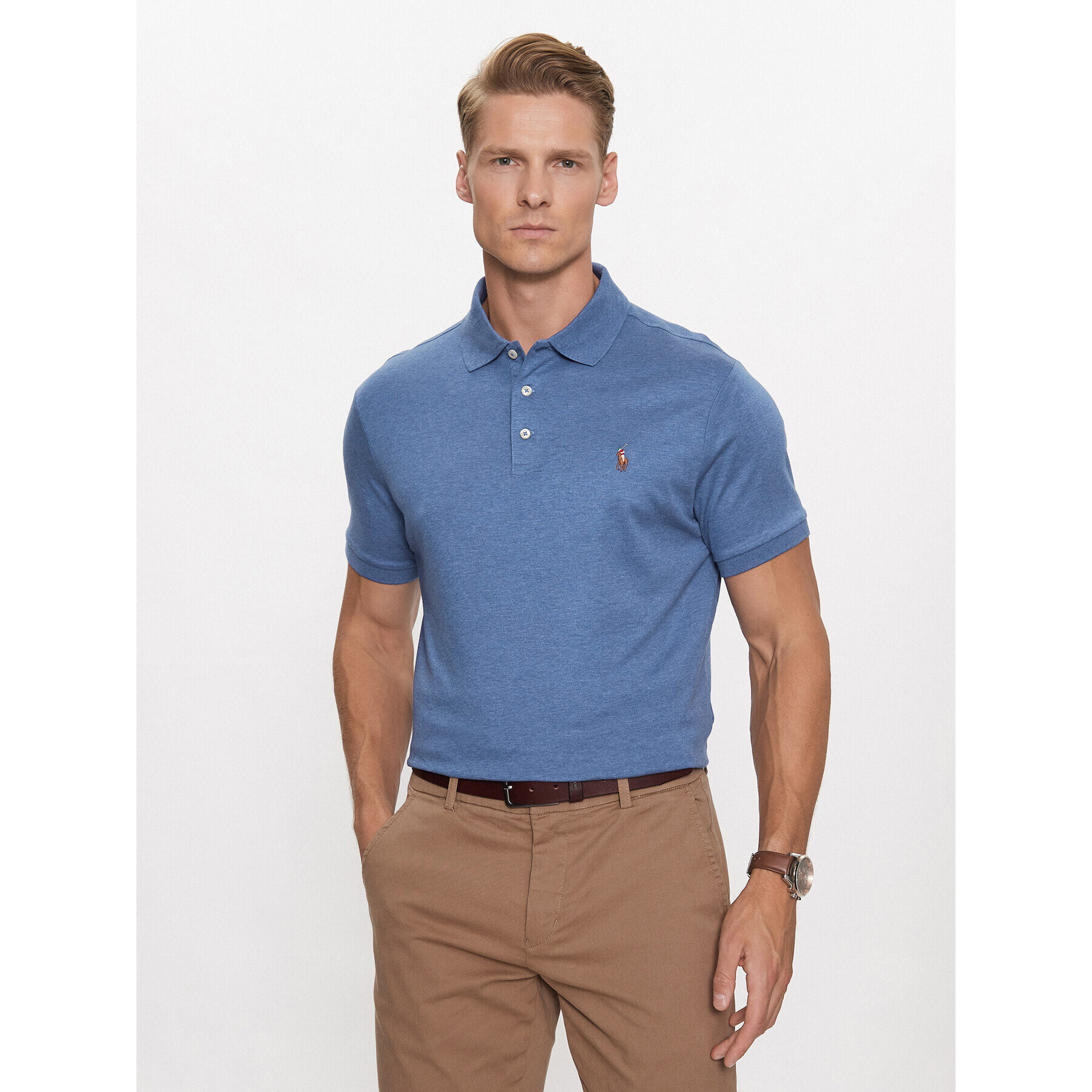 Polo Ralph Lauren Polokošeľa 710713130008 Modrá Custom Slim Fit - Pepit.sk