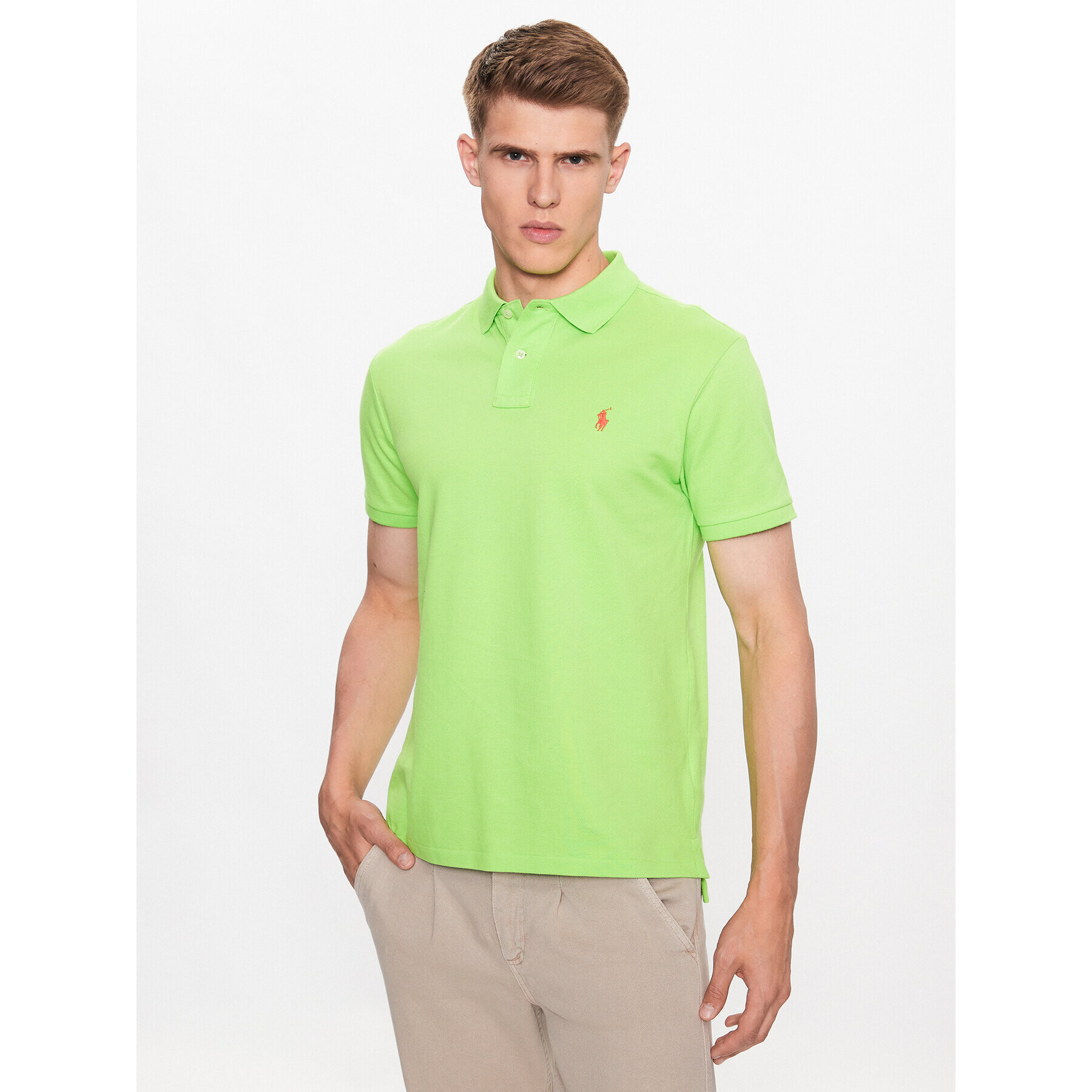 Polo Ralph Lauren Polokošeľa 710795080021 Zelená Slim Fit - Pepit.sk