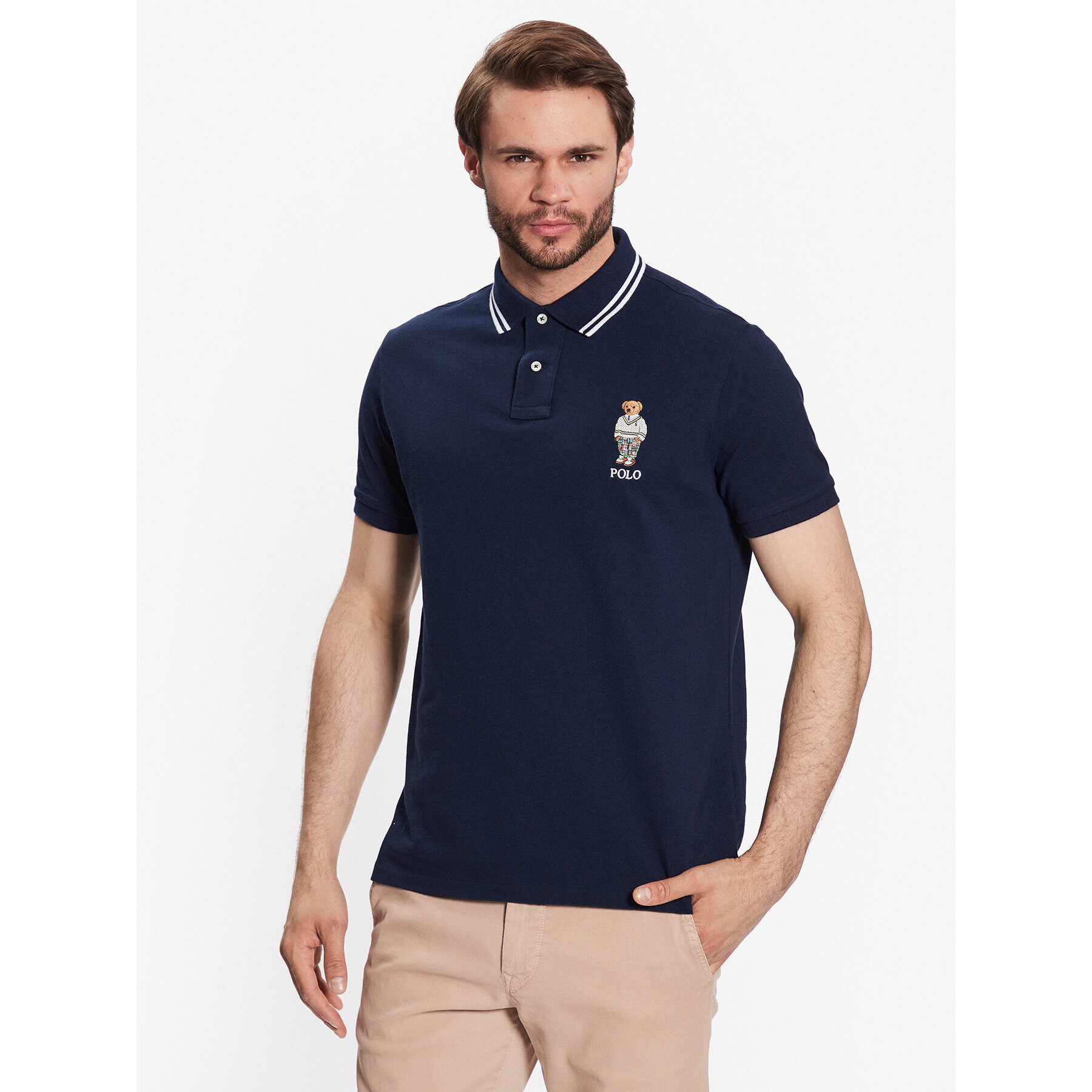 Polo Ralph Lauren Polokošeľa 710867573003 Tmavomodrá Slim Fit - Pepit.sk