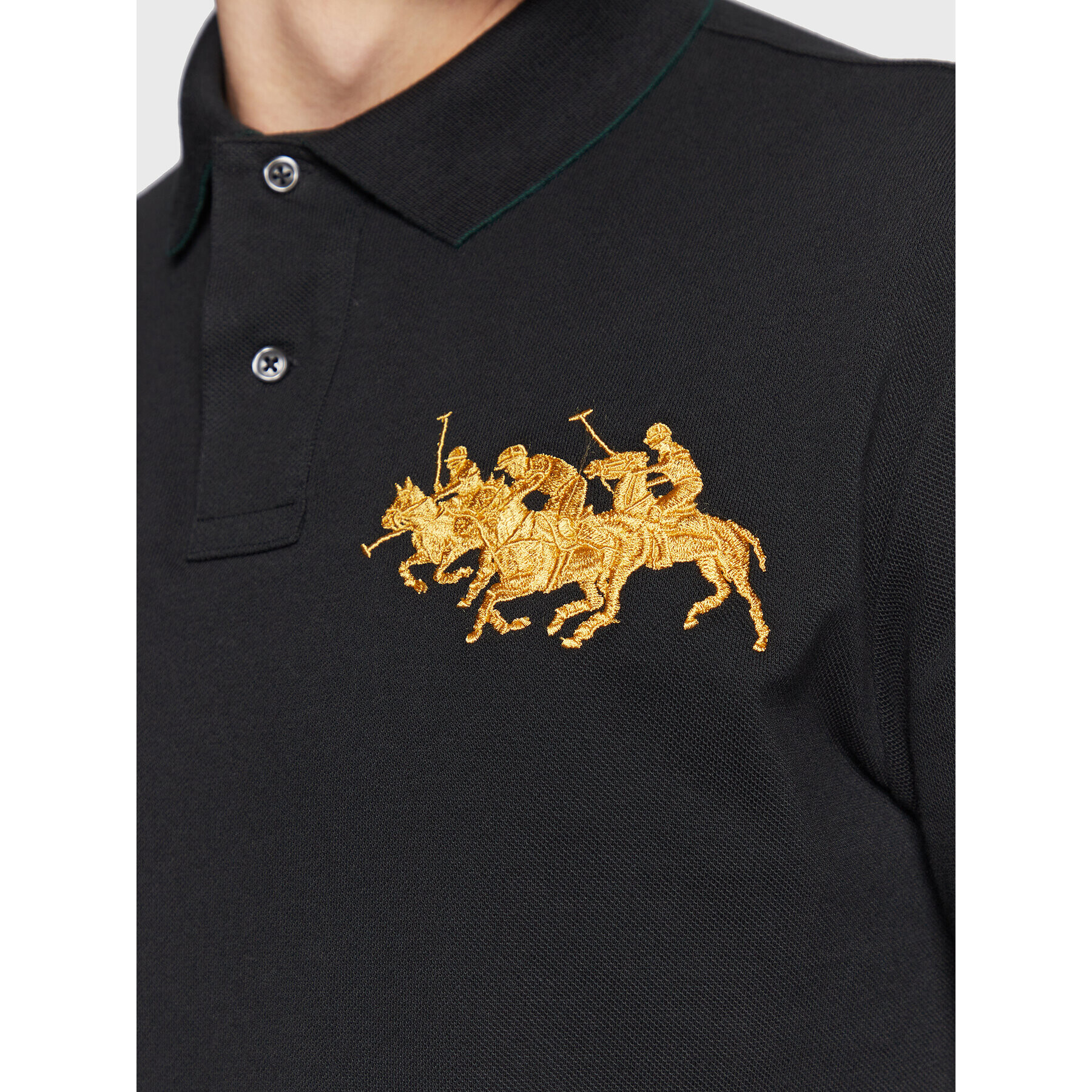 Polo Ralph Lauren Polokošeľa 710880188 Čierna Custom Slim Fit - Pepit.sk